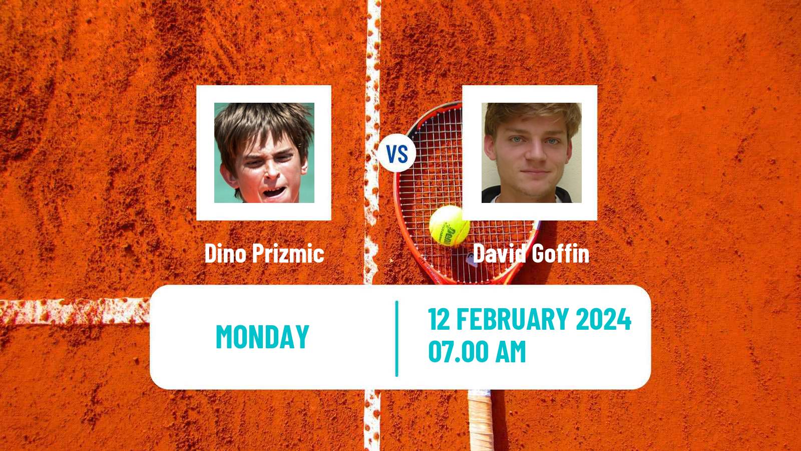 Tennis ATP Rotterdam Dino Prizmic - David Goffin