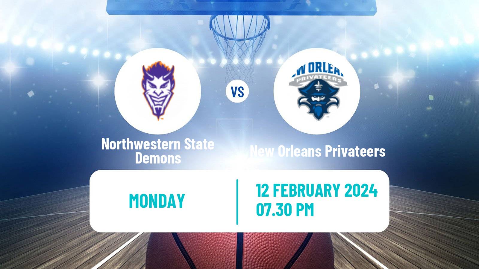Basketball NCAA College Basketball Northwestern State Demons - New Orleans Privateers