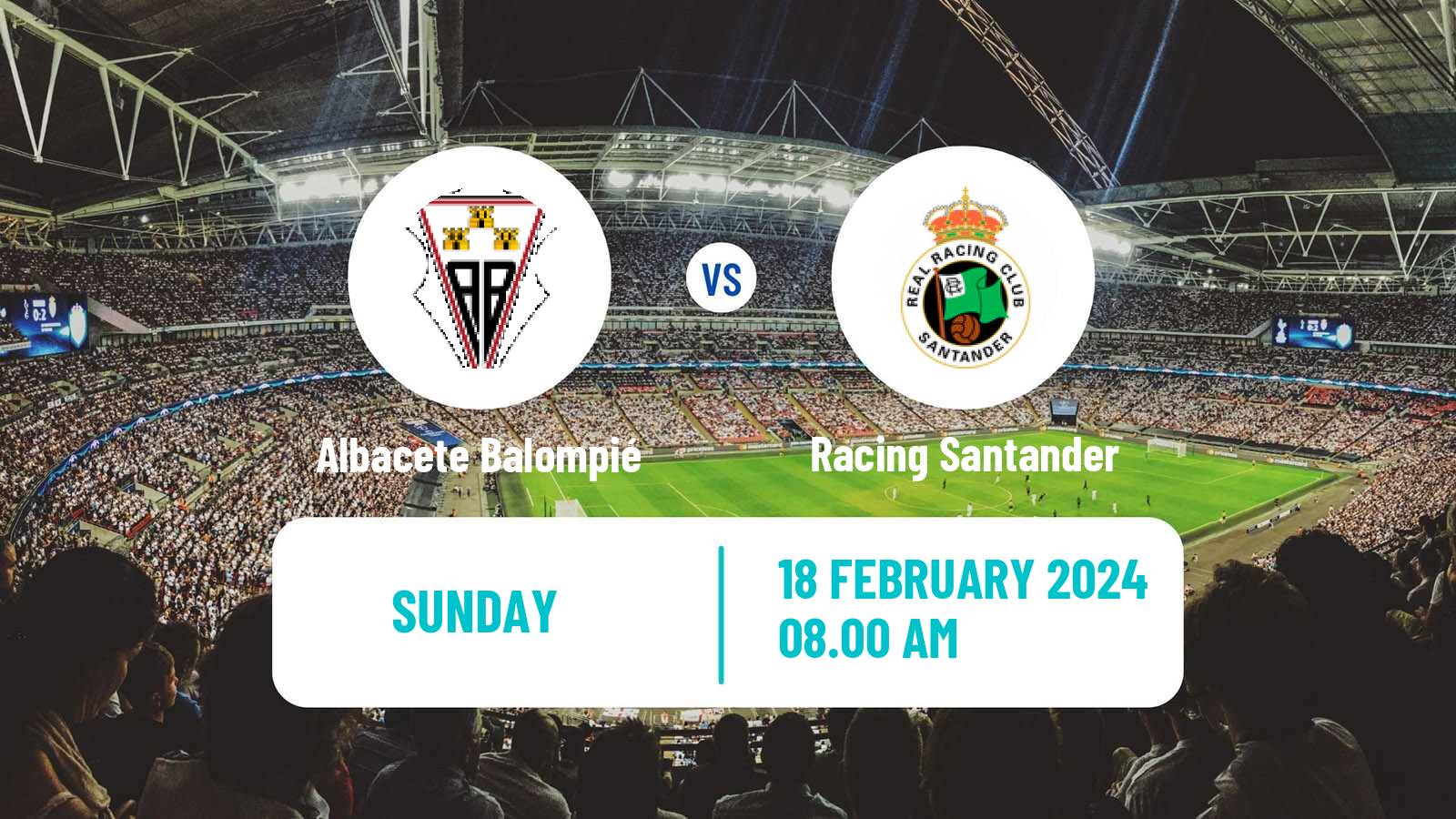 Soccer Spanish LaLiga2 Albacete Balompié - Racing Santander