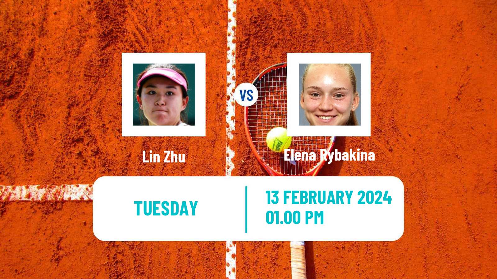 Tennis WTA Doha Lin Zhu - Elena Rybakina