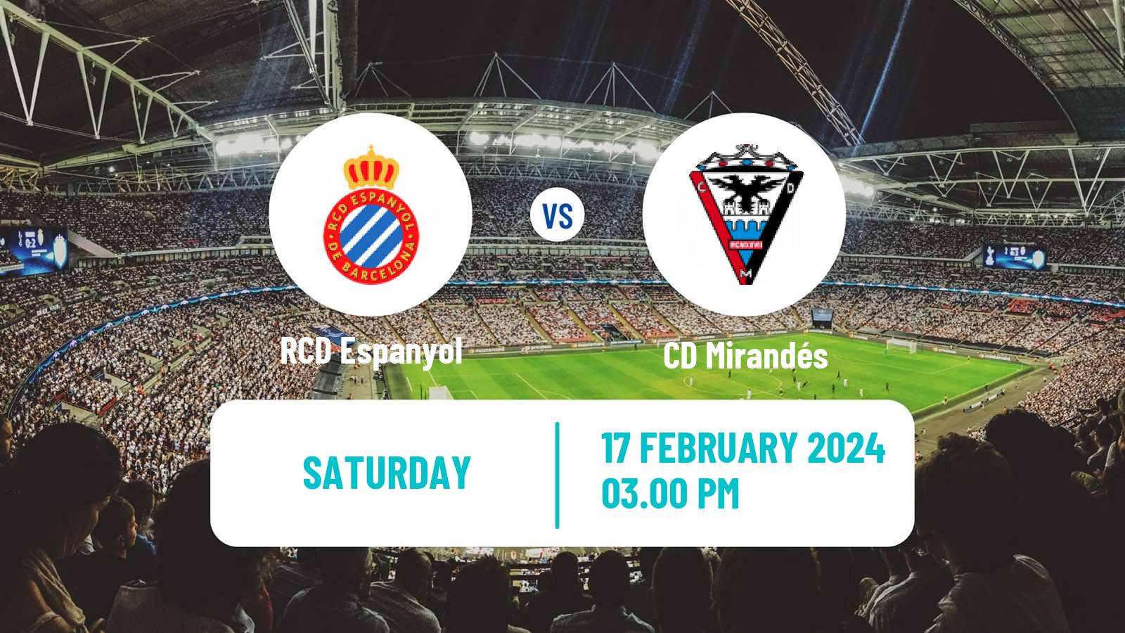 Soccer Spanish LaLiga2 Espanyol - Mirandés