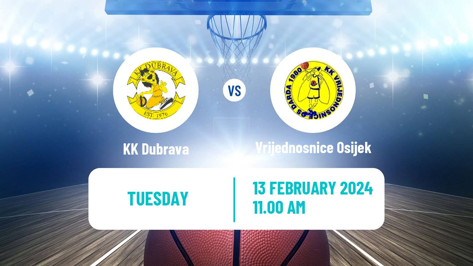 Basketball Croatian Cup Basketball Dubrava - Vrijednosnice Osijek