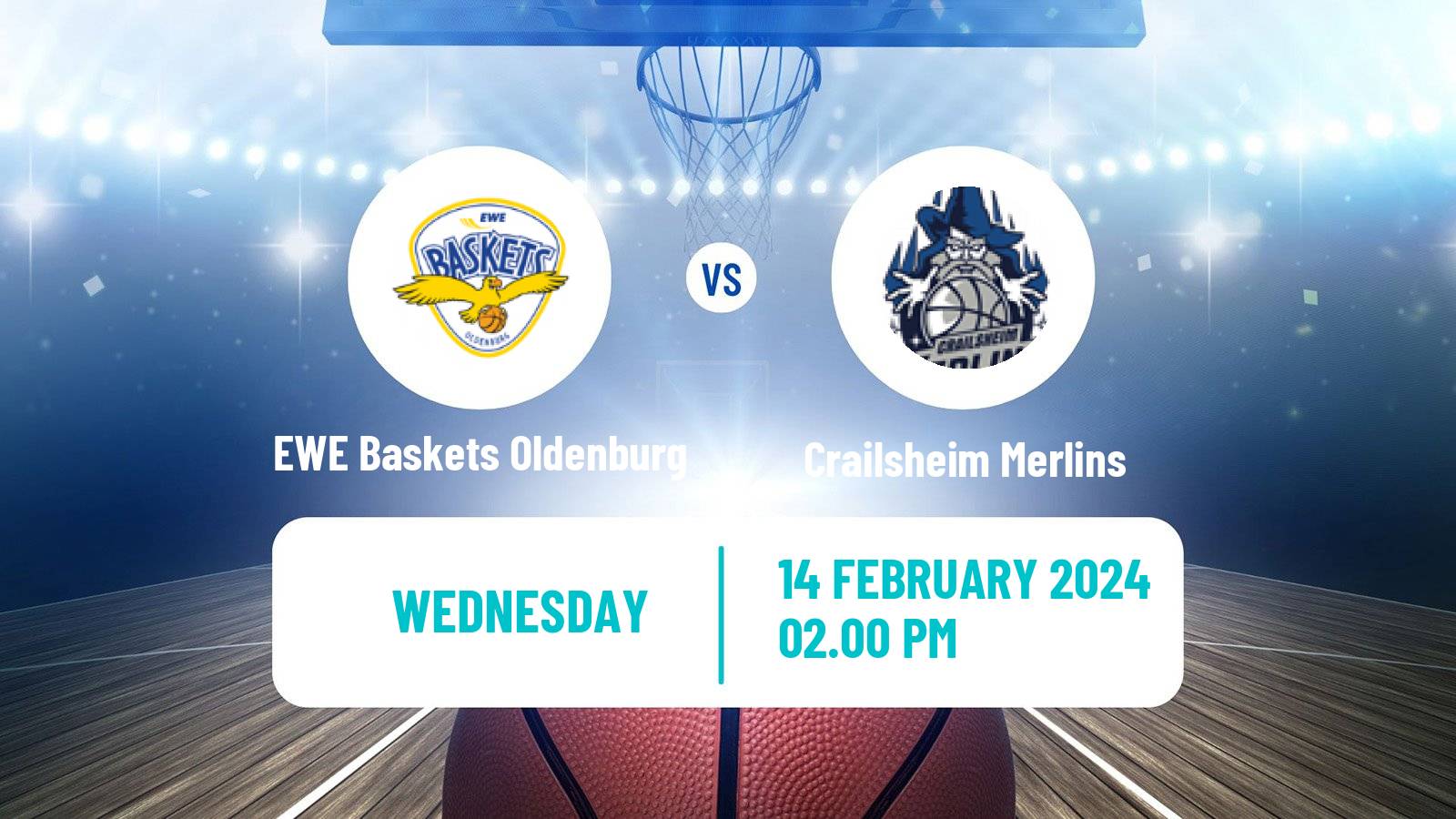 Basketball German BBL EWE Baskets Oldenburg - Crailsheim Merlins