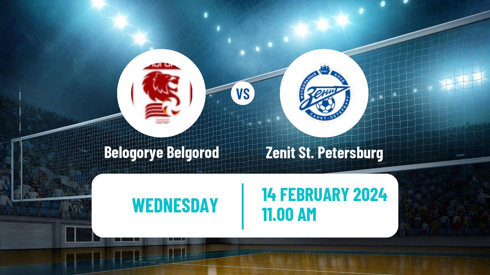 Volleyball Russian Super League Volleyball Belogorye Belgorod - Zenit St. Petersburg
