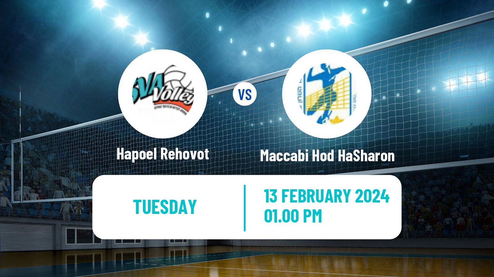 Volleyball Israeli Premier League Volleyball Hapoel Rehovot - Maccabi Hod HaSharon