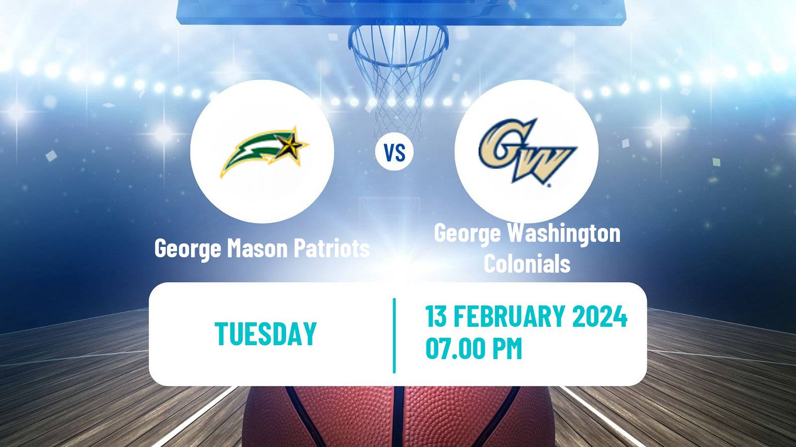 Basketball NCAA College Basketball George Mason Patriots - George Washington Colonials