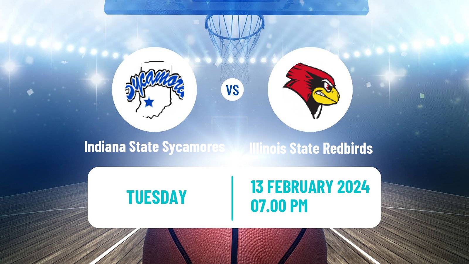 Basketball NCAA College Basketball Indiana State Sycamores - Illinois State Redbirds