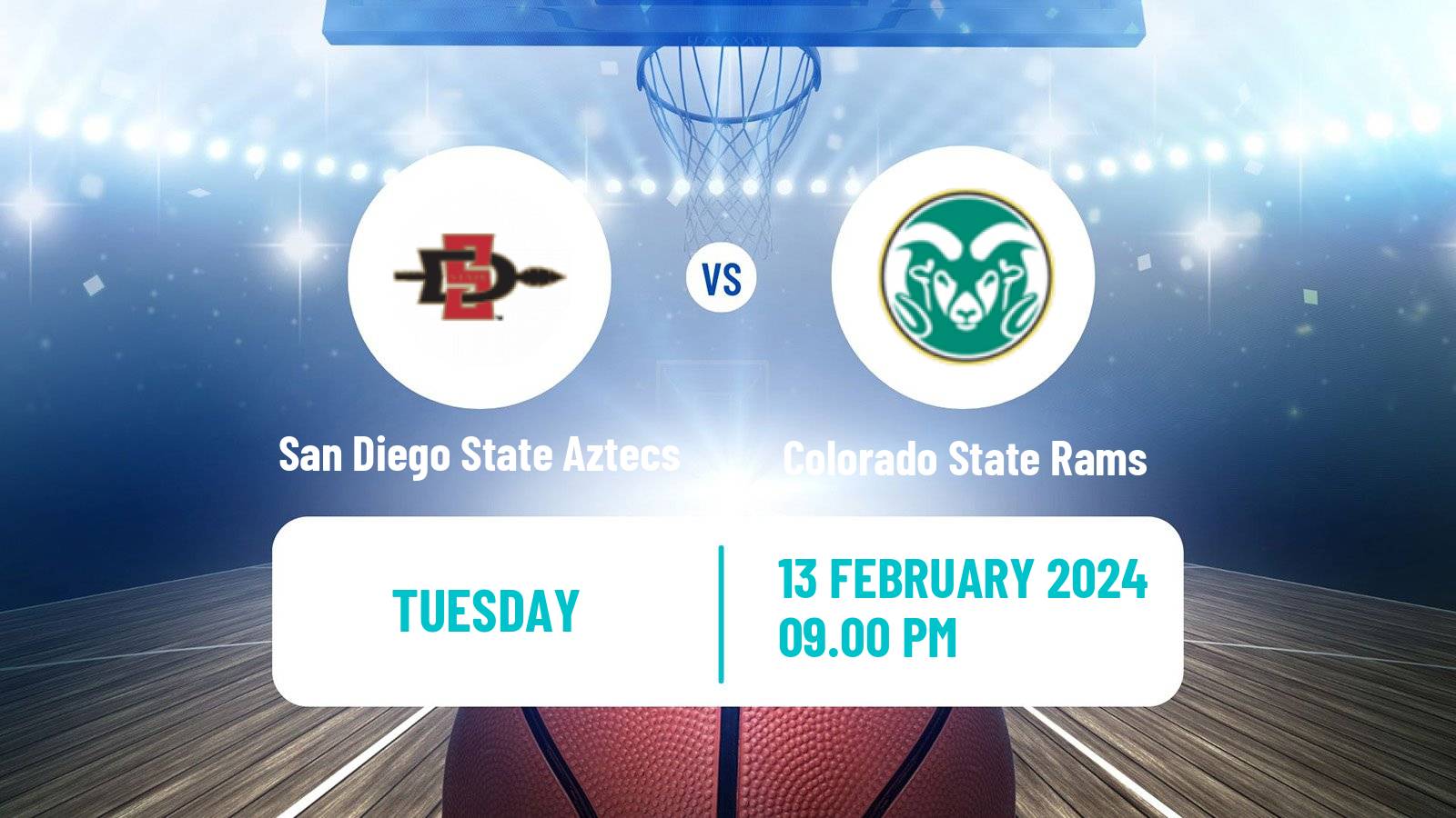 Basketball NCAA College Basketball San Diego State Aztecs - Colorado State Rams