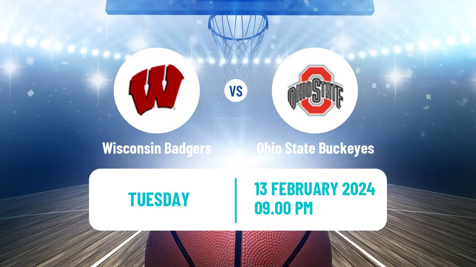 Basketball NCAA College Basketball Wisconsin Badgers - Ohio State Buckeyes
