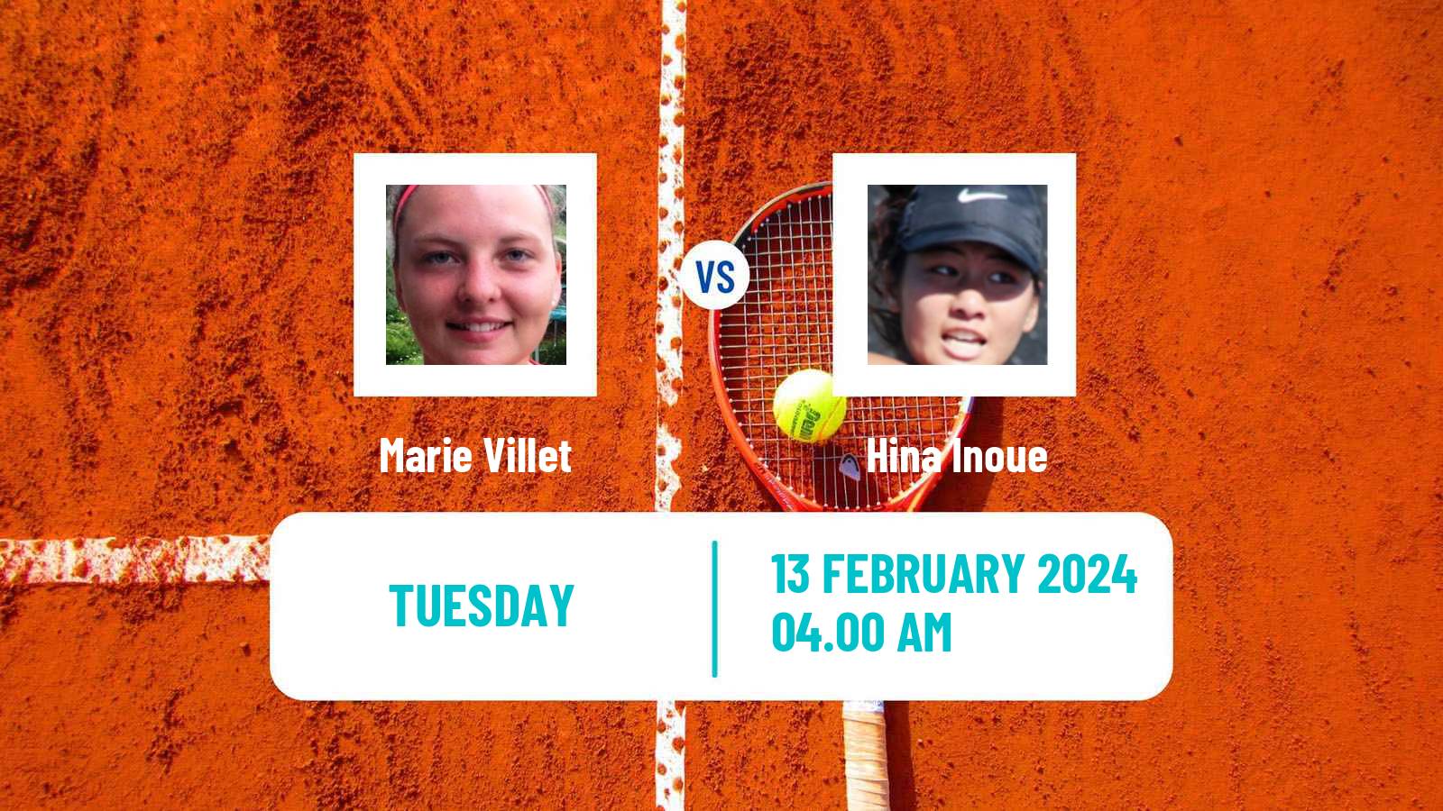 Tennis ITF W15 Monastir 5 Women Marie Villet - Hina Inoue