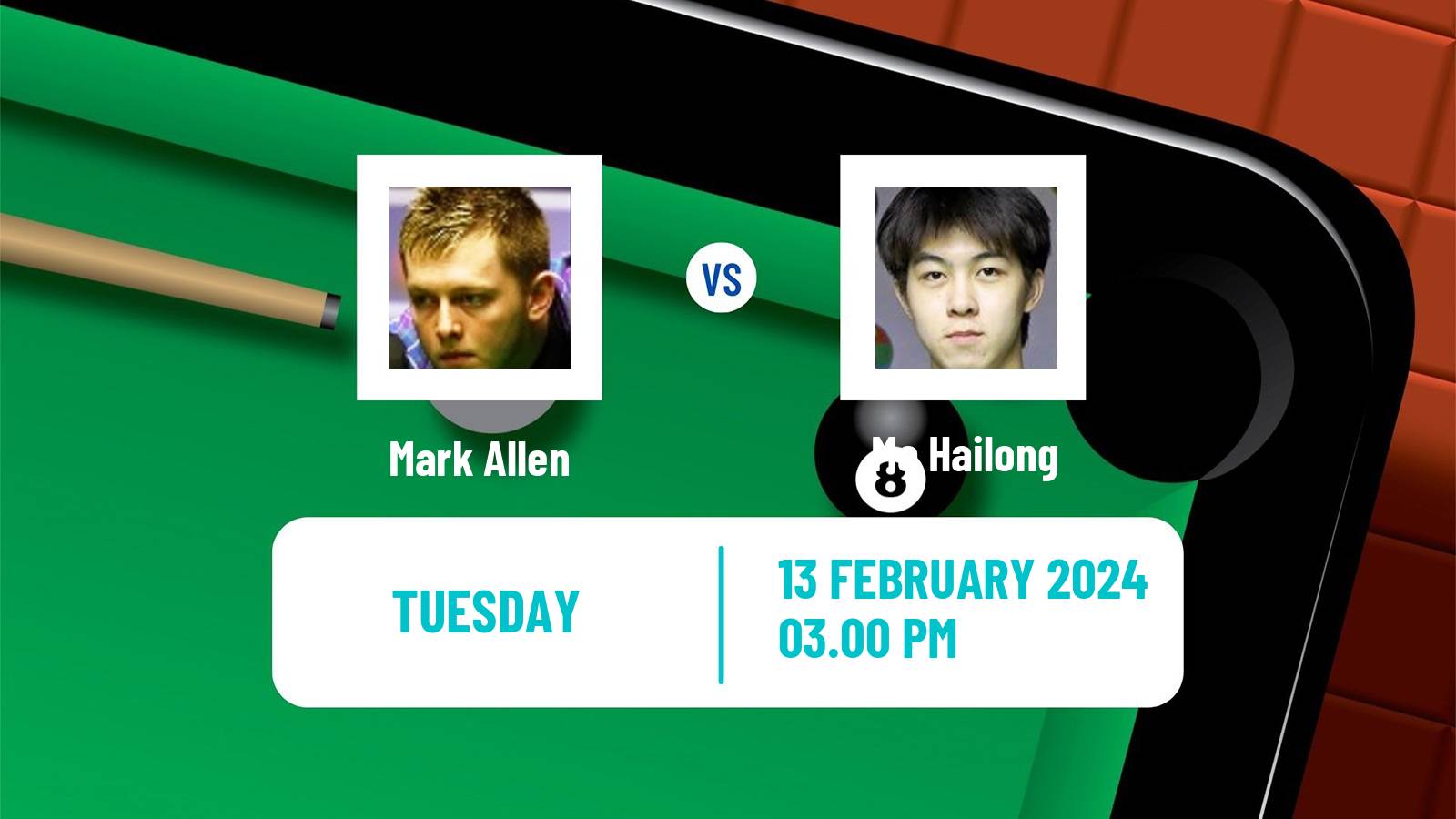 Snooker Welsh Open Mark Allen - Ma Hailong