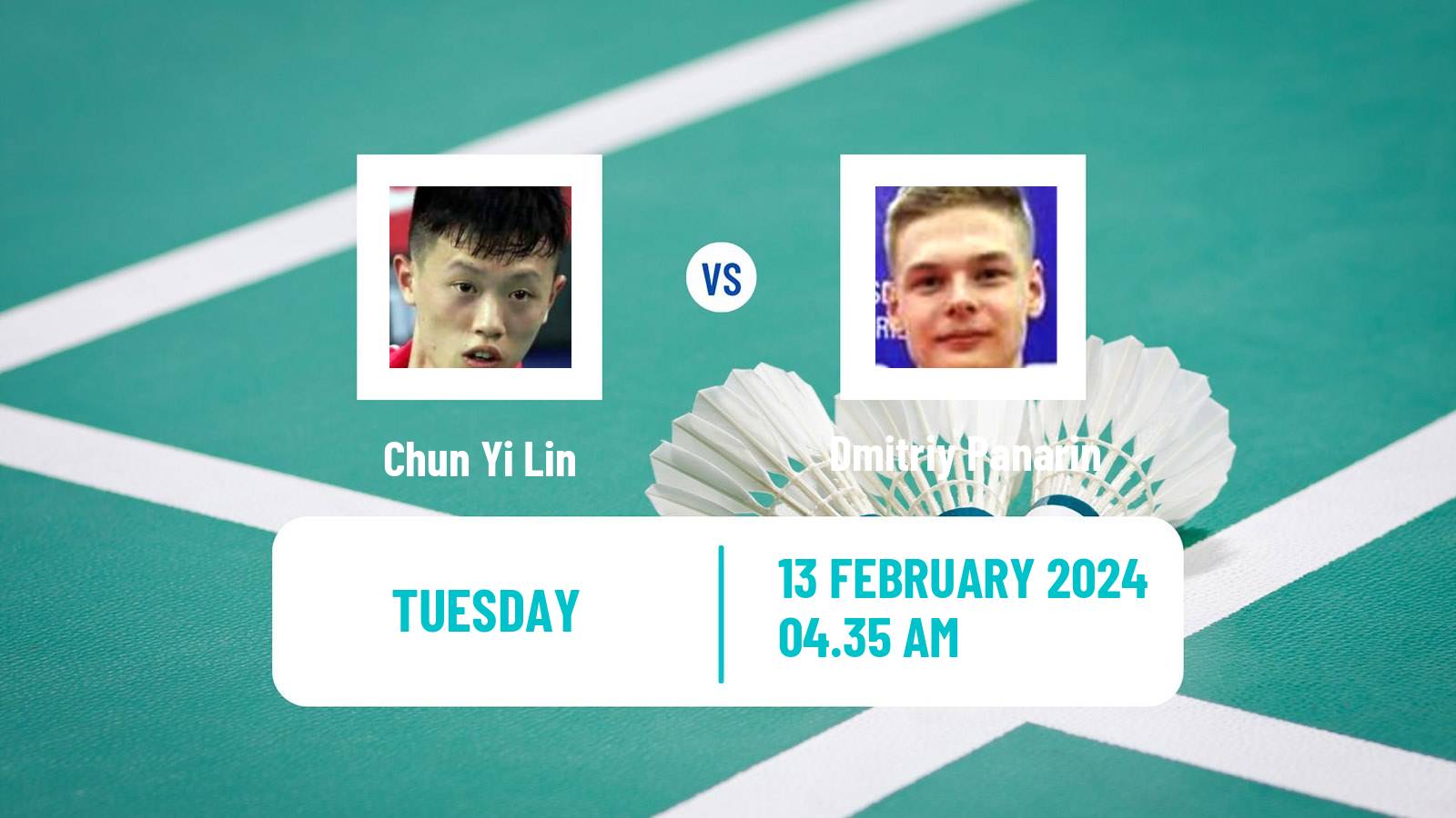 Badminton BWF Asia Championships Teams Men Chun Yi Lin - Dmitriy Panarin