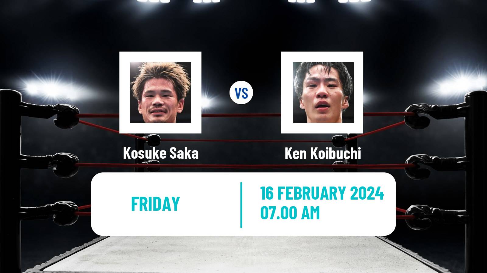 Boxing Super Featherweight Opbf Title Men Kosuke Saka - Ken Koibuchi