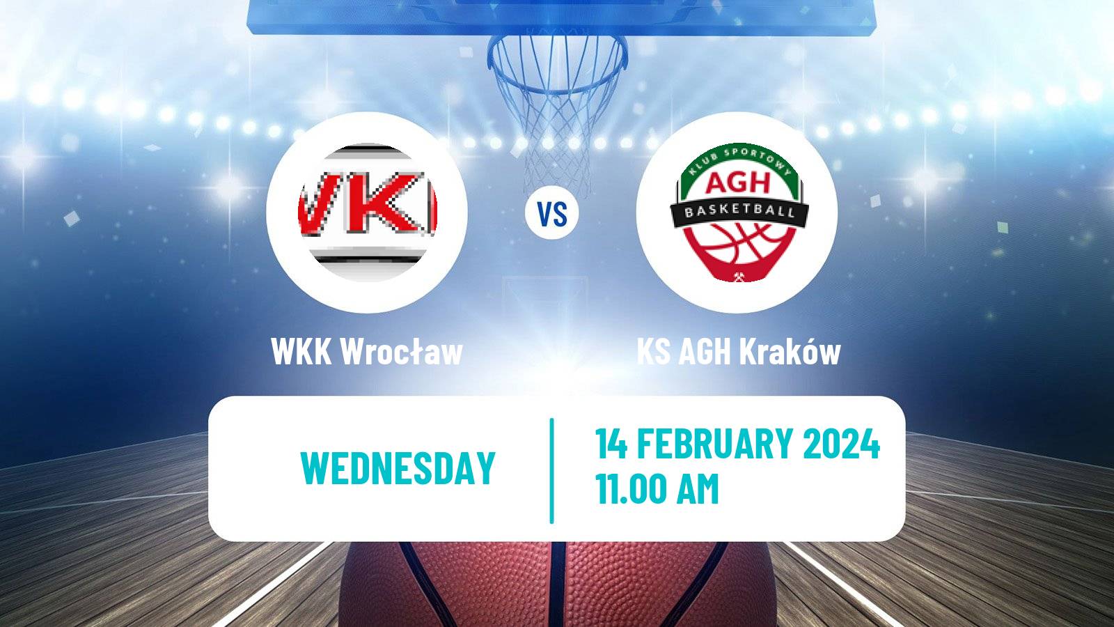 Basketball Polish 1 Liga Basketball WKK Wrocław - KS AGH Kraków