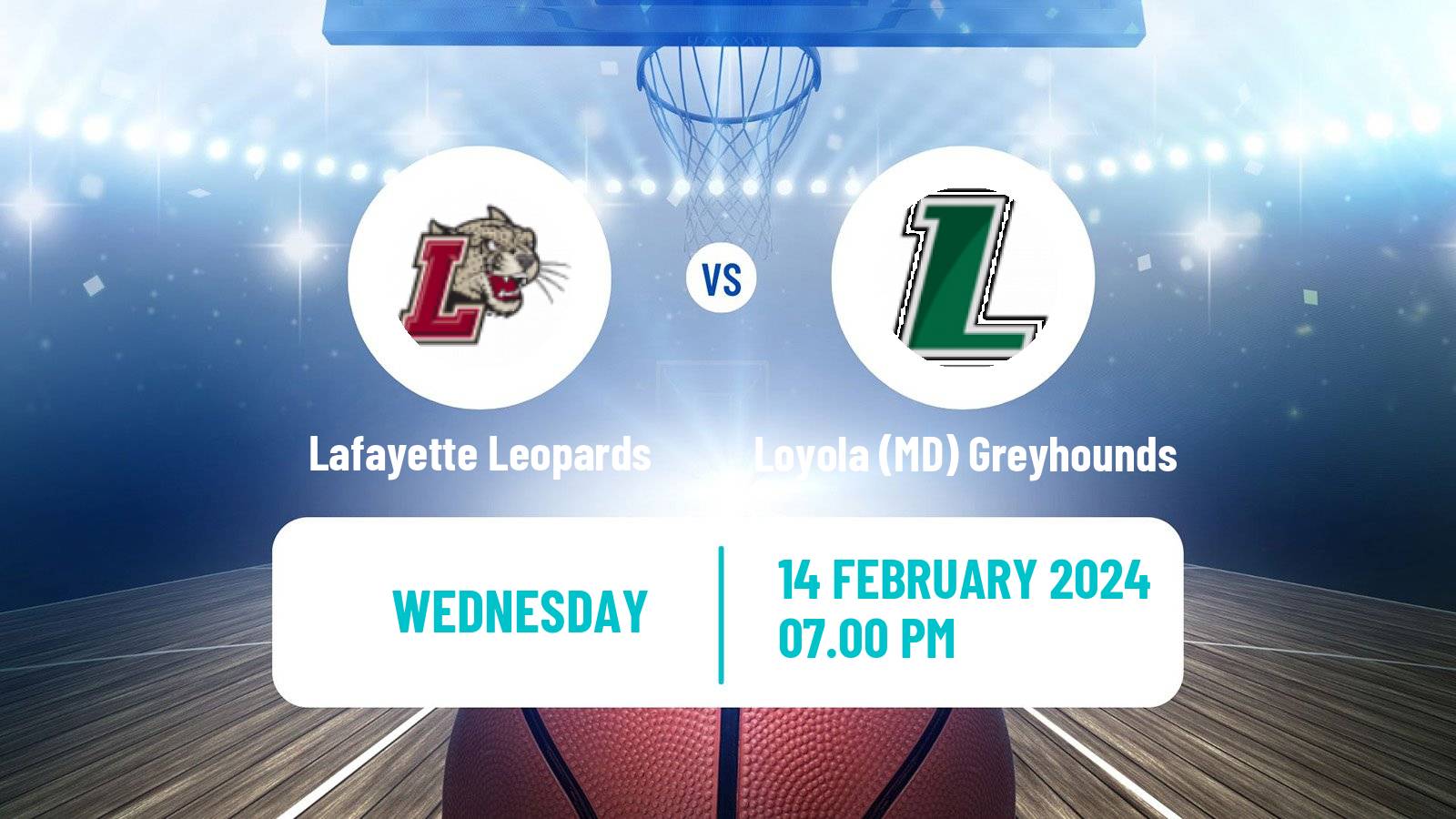 Basketball NCAA College Basketball Lafayette Leopards - Loyola (MD) Greyhounds