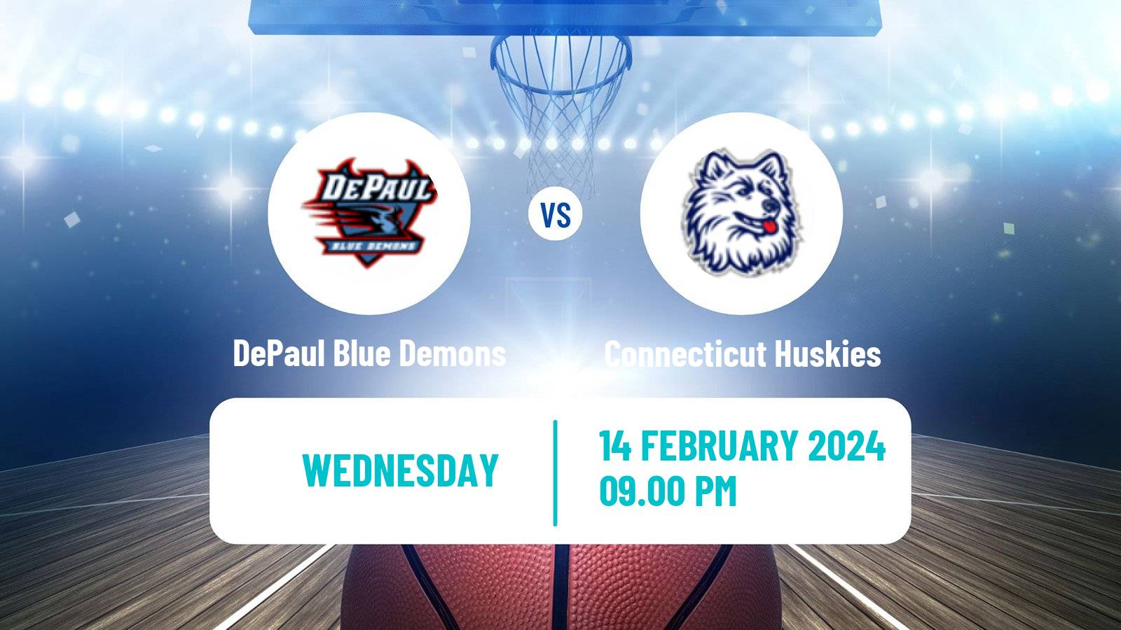 Basketball NCAA College Basketball DePaul Blue Demons - Connecticut Huskies
