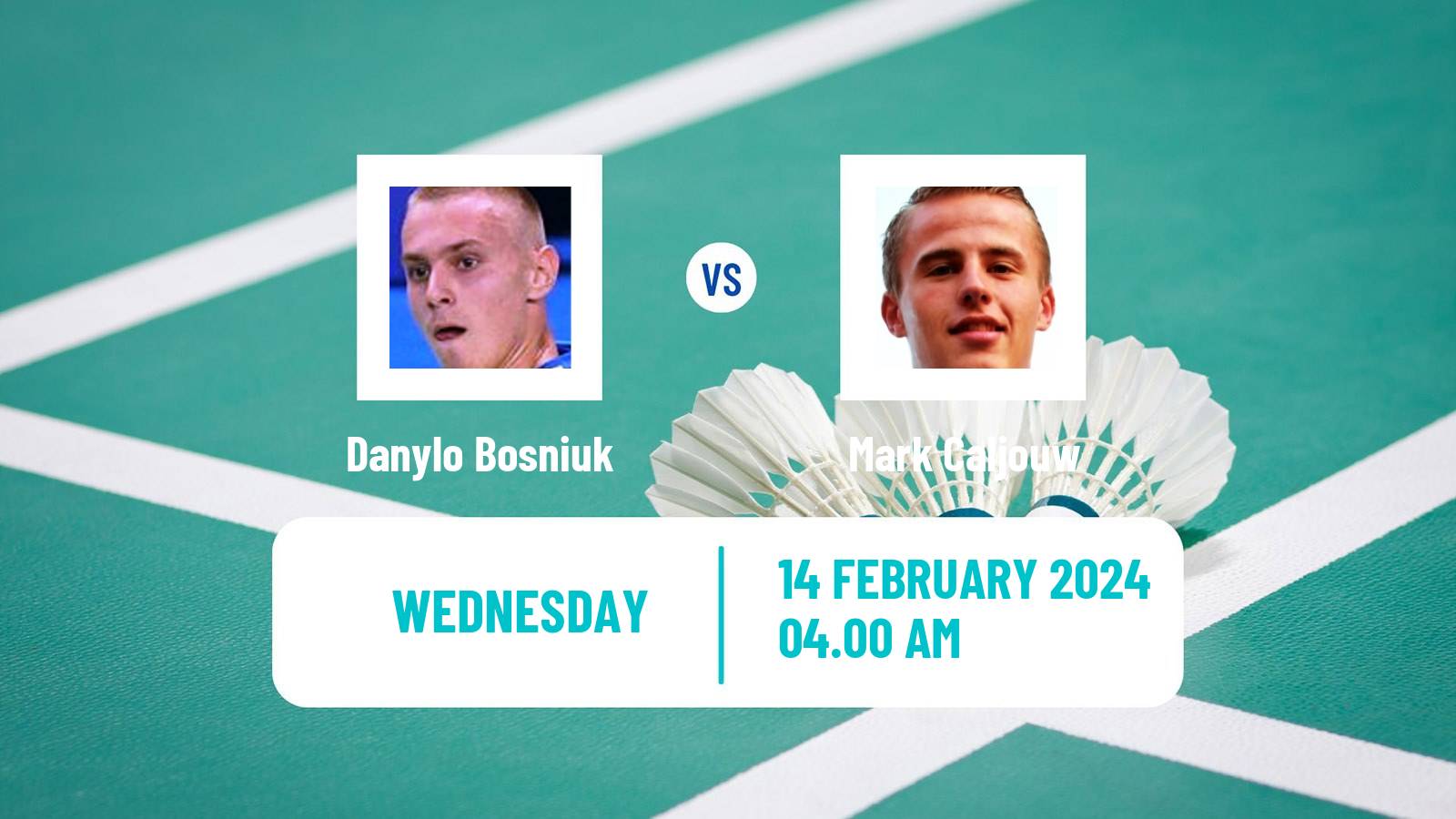 Badminton BWF European Championships Teams Men Danylo Bosniuk - Mark Caljouw