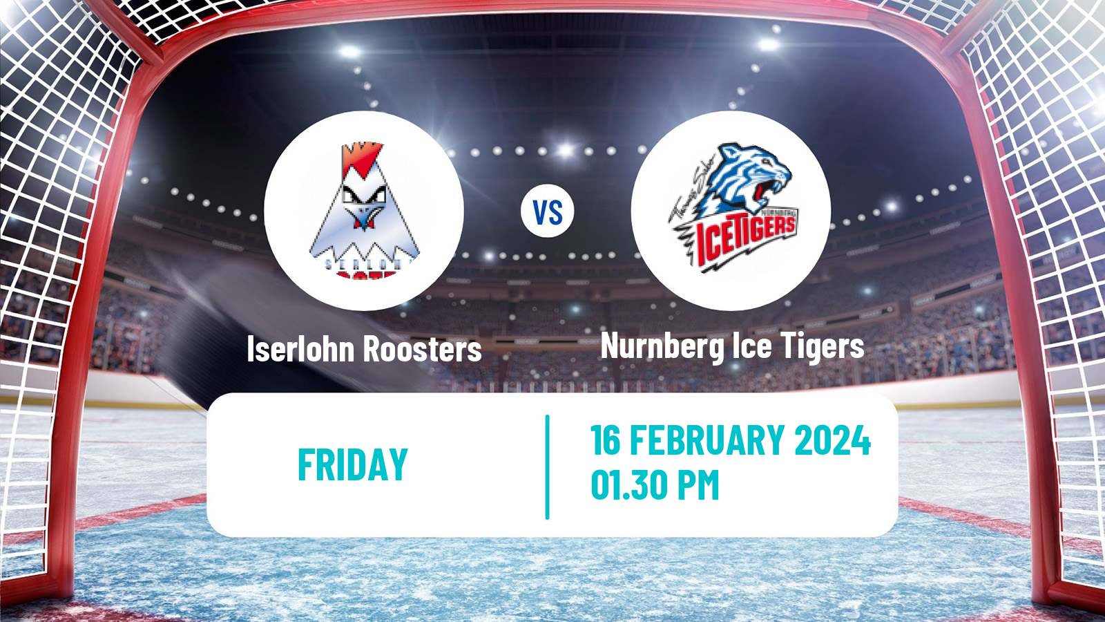 Hockey German Ice Hockey League Iserlohn Roosters - Nurnberg Ice Tigers