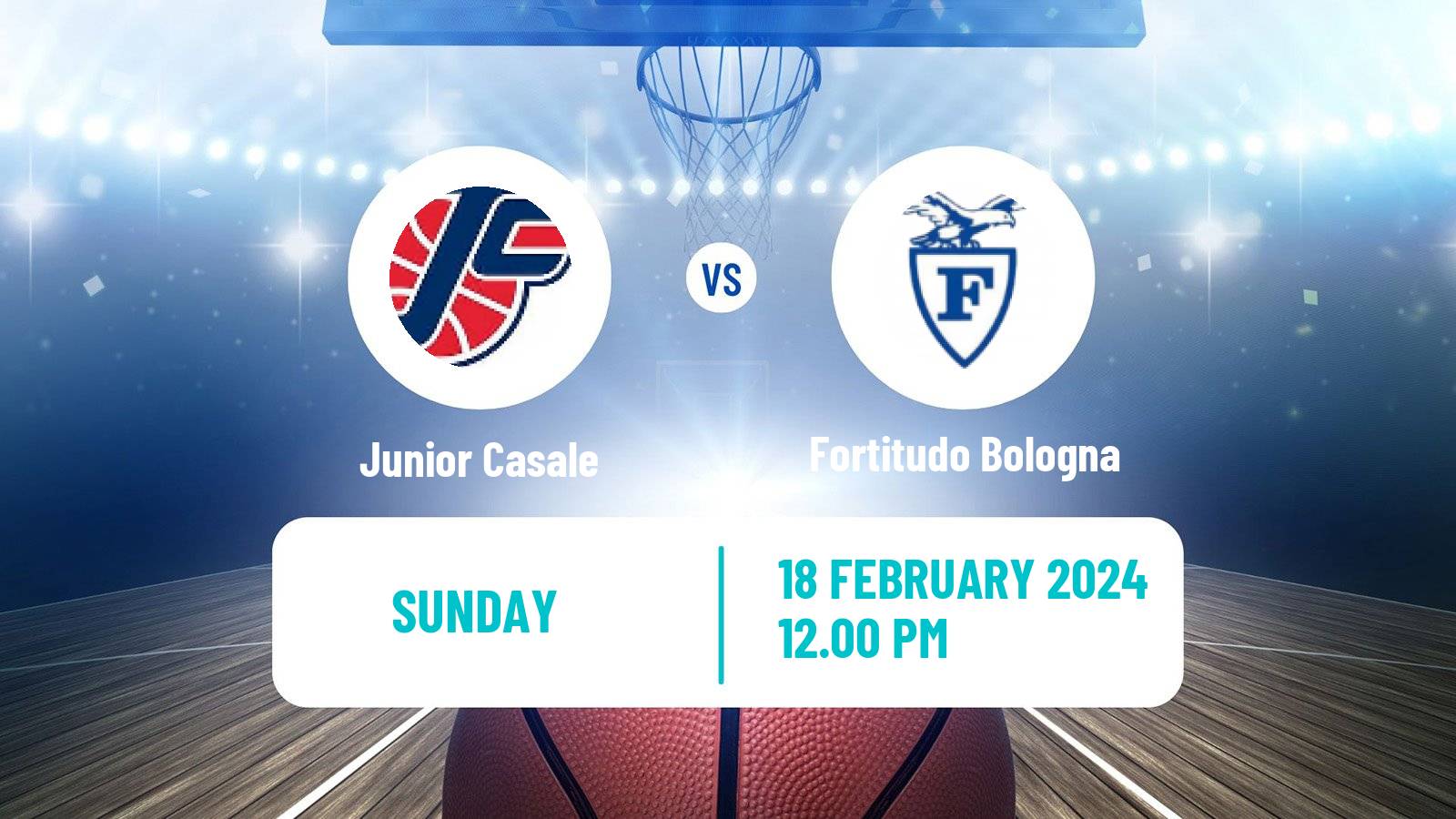 Basketball Italian Serie A2 Basketball Junior Casale - Fortitudo Bologna