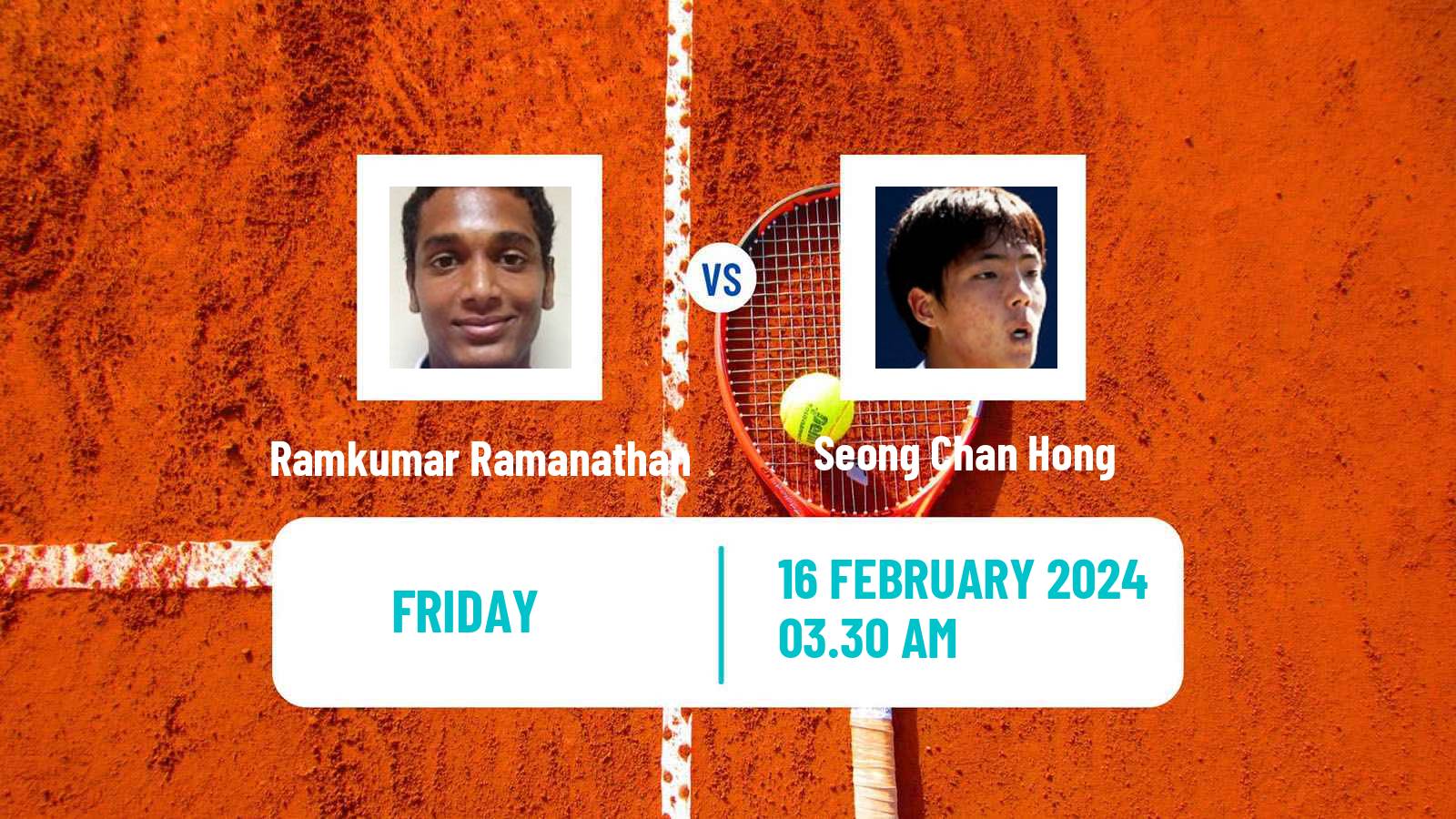 Tennis Bengaluru Challenger Men Ramkumar Ramanathan - Seong Chan Hong