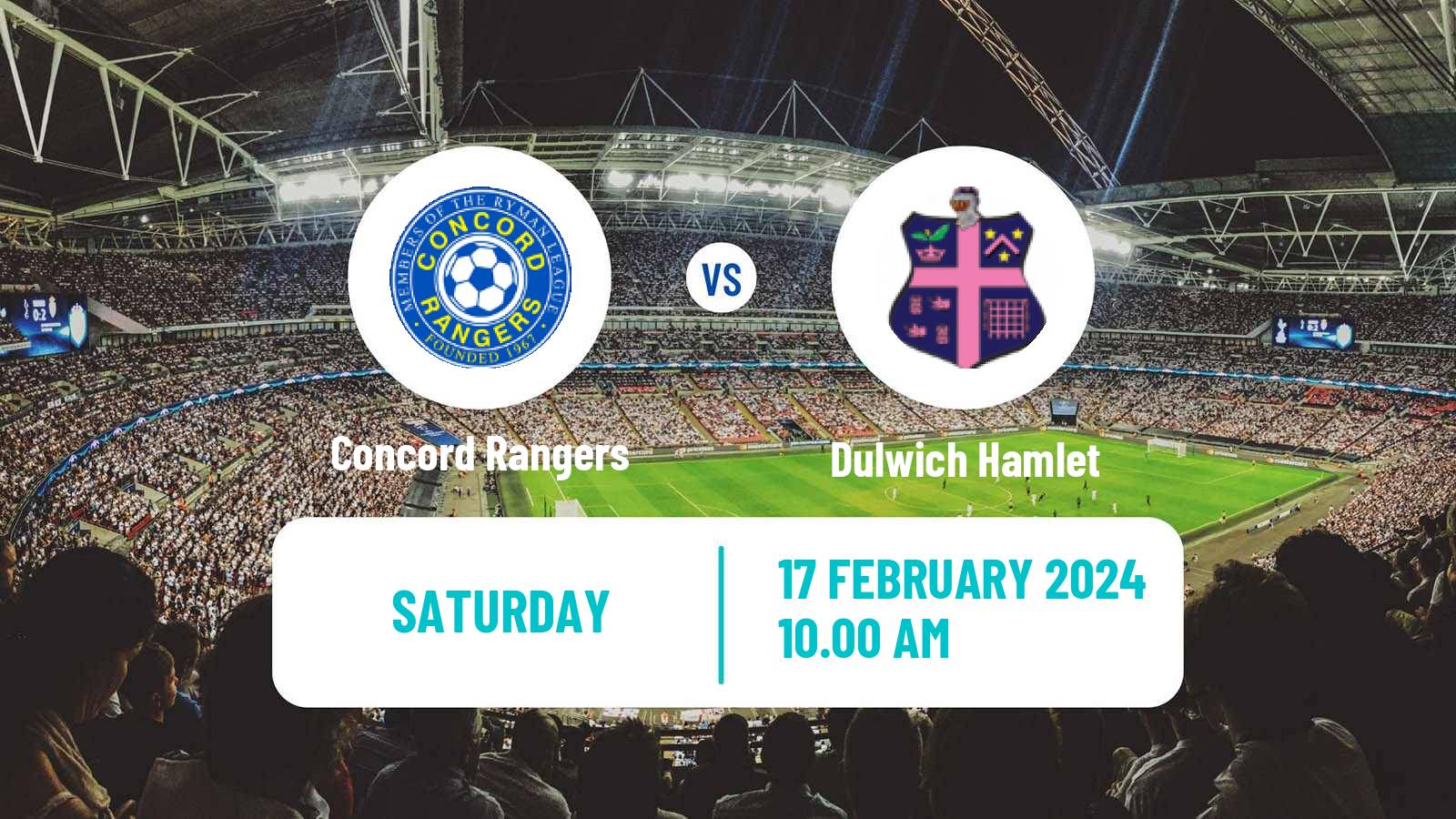 Soccer English Isthmian League Premier Division Concord Rangers - Dulwich Hamlet