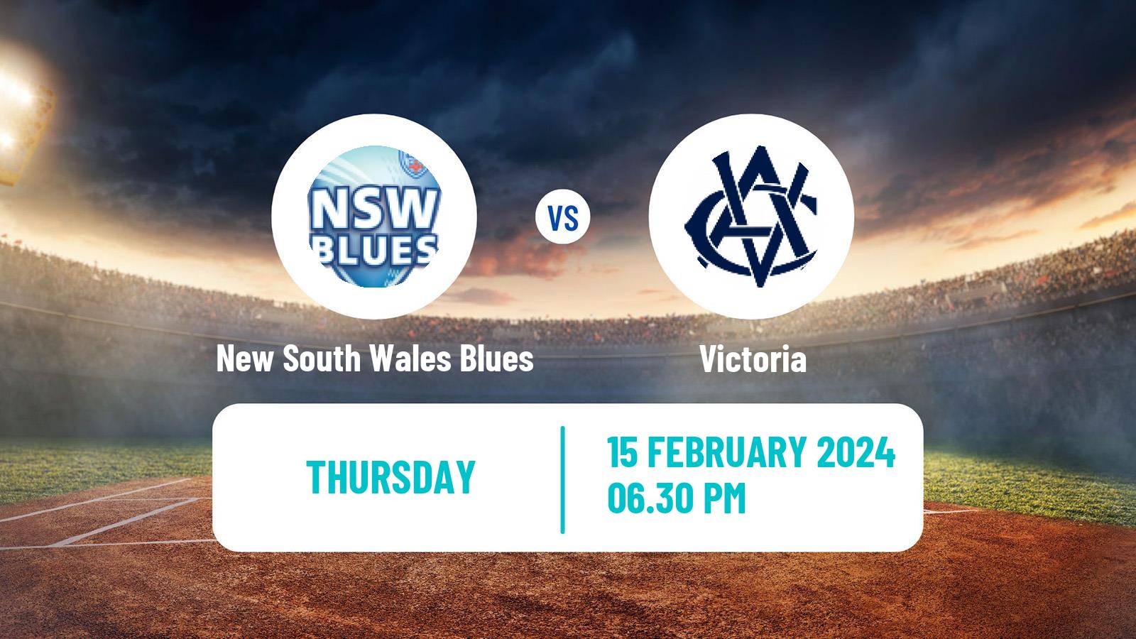 Cricket Australian Sheffield Shield New South Wales Blues - Victoria
