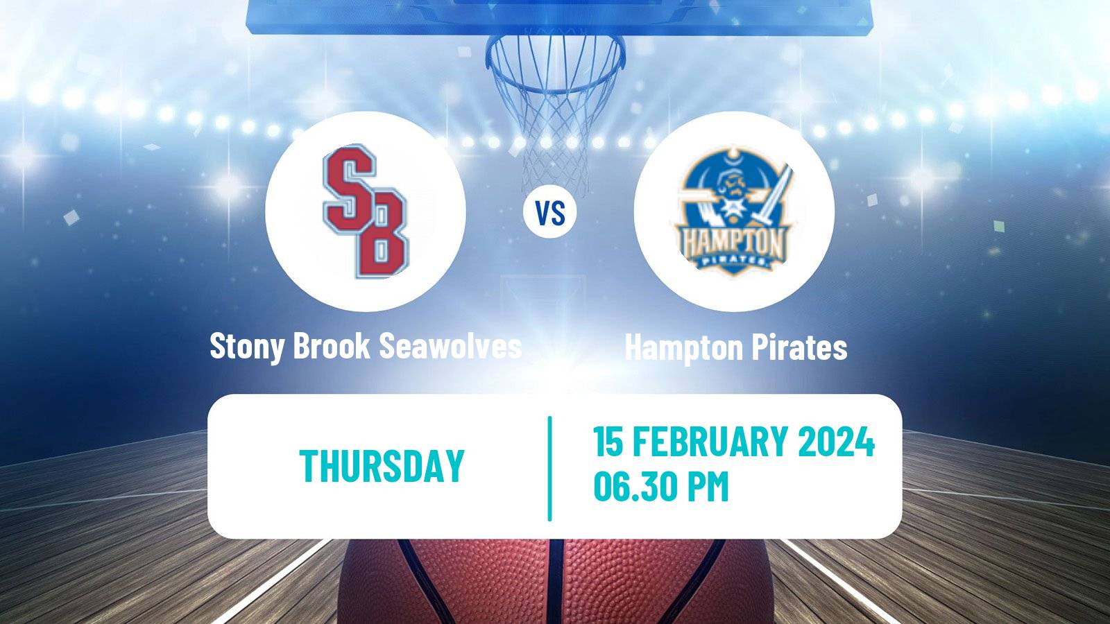 Basketball NCAA College Basketball Stony Brook Seawolves - Hampton Pirates