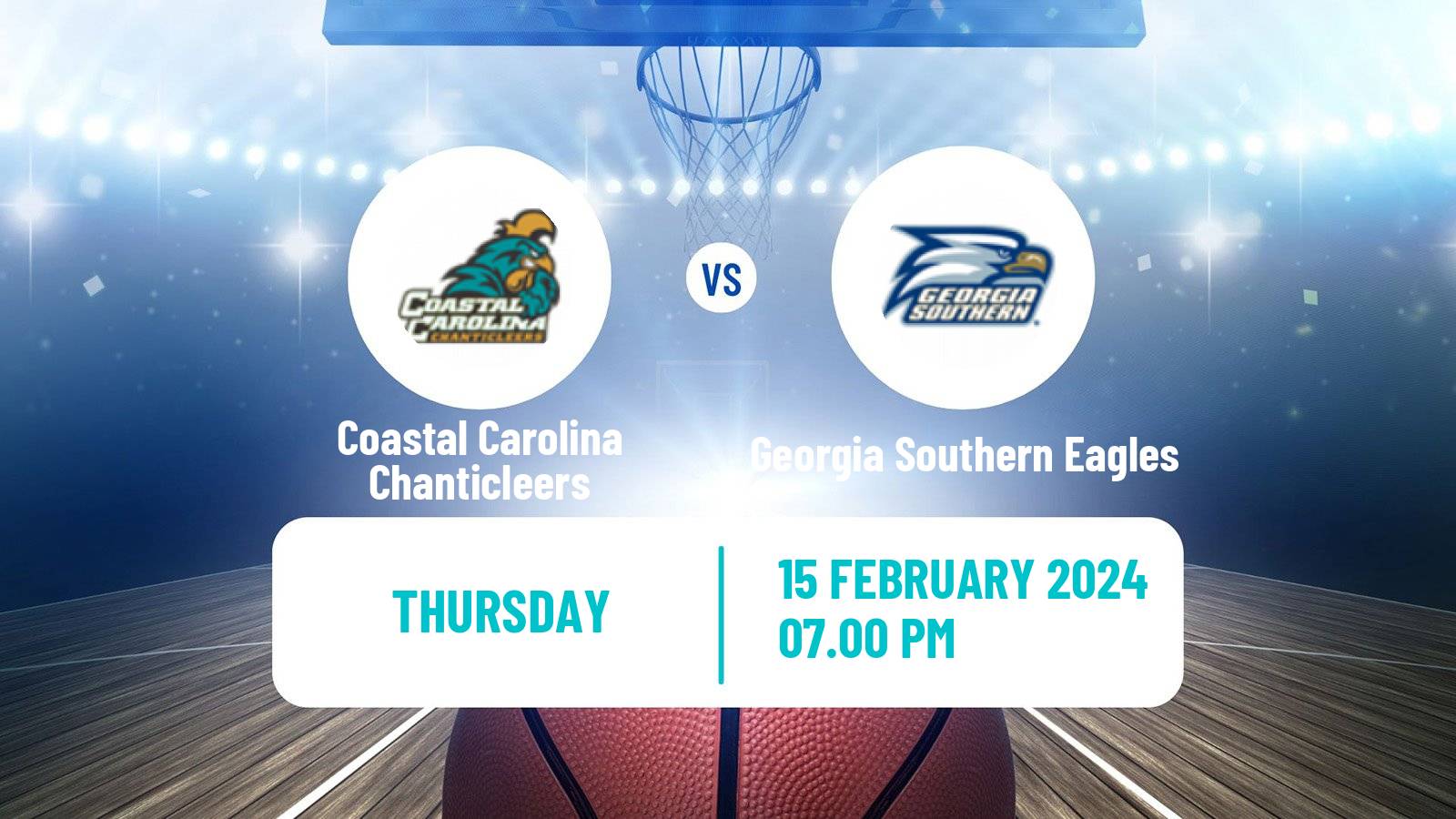 Basketball NCAA College Basketball Coastal Carolina Chanticleers - Georgia Southern Eagles