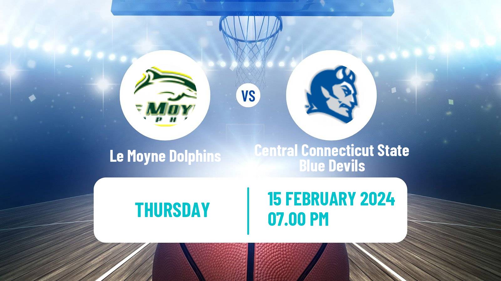 Basketball NCAA College Basketball Le Moyne Dolphins - Central Connecticut State Blue Devils