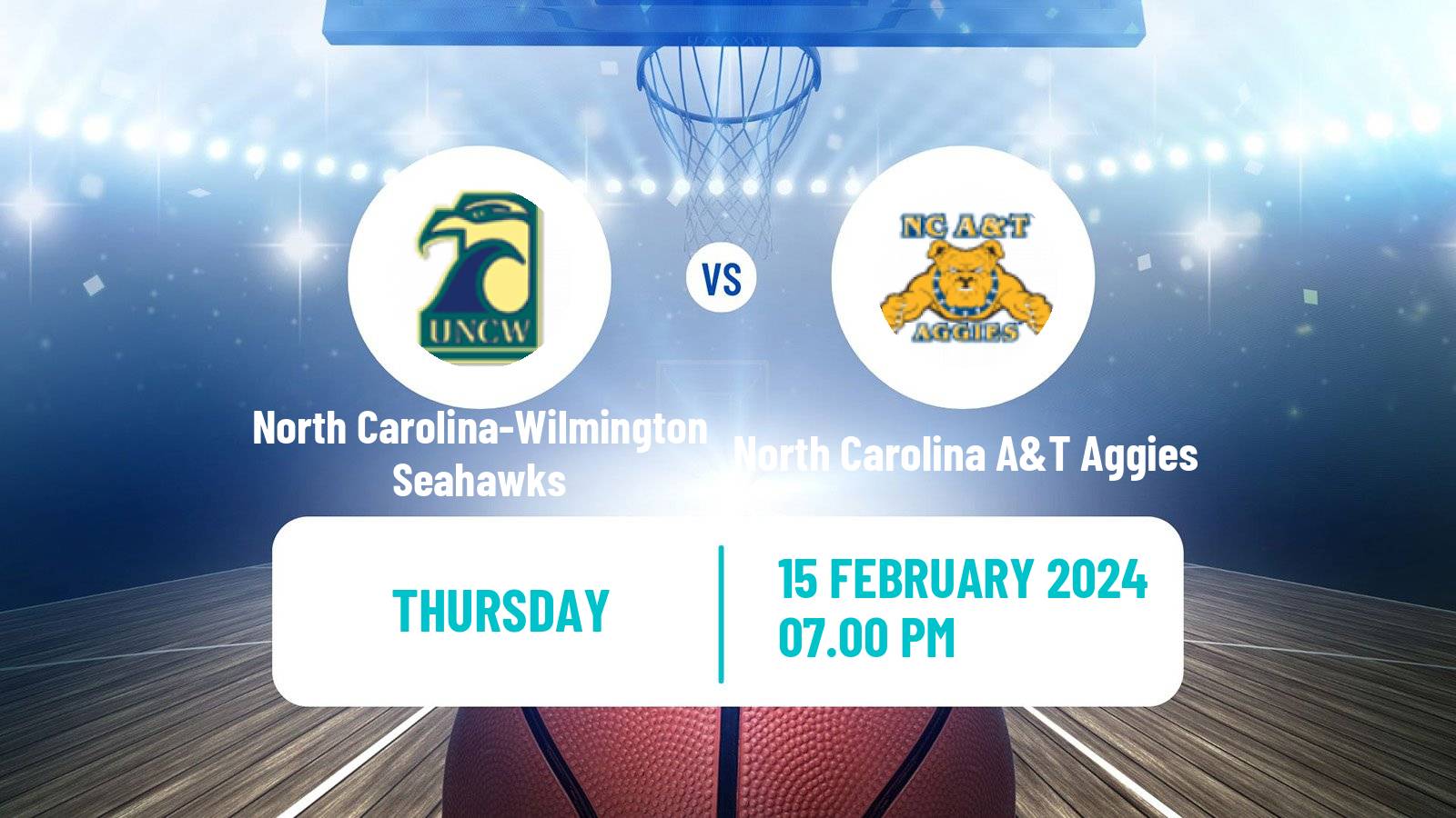 Basketball NCAA College Basketball North Carolina-Wilmington Seahawks - North Carolina A&T Aggies