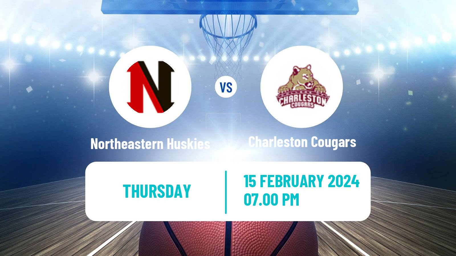 Basketball NCAA College Basketball Northeastern Huskies - Charleston Cougars