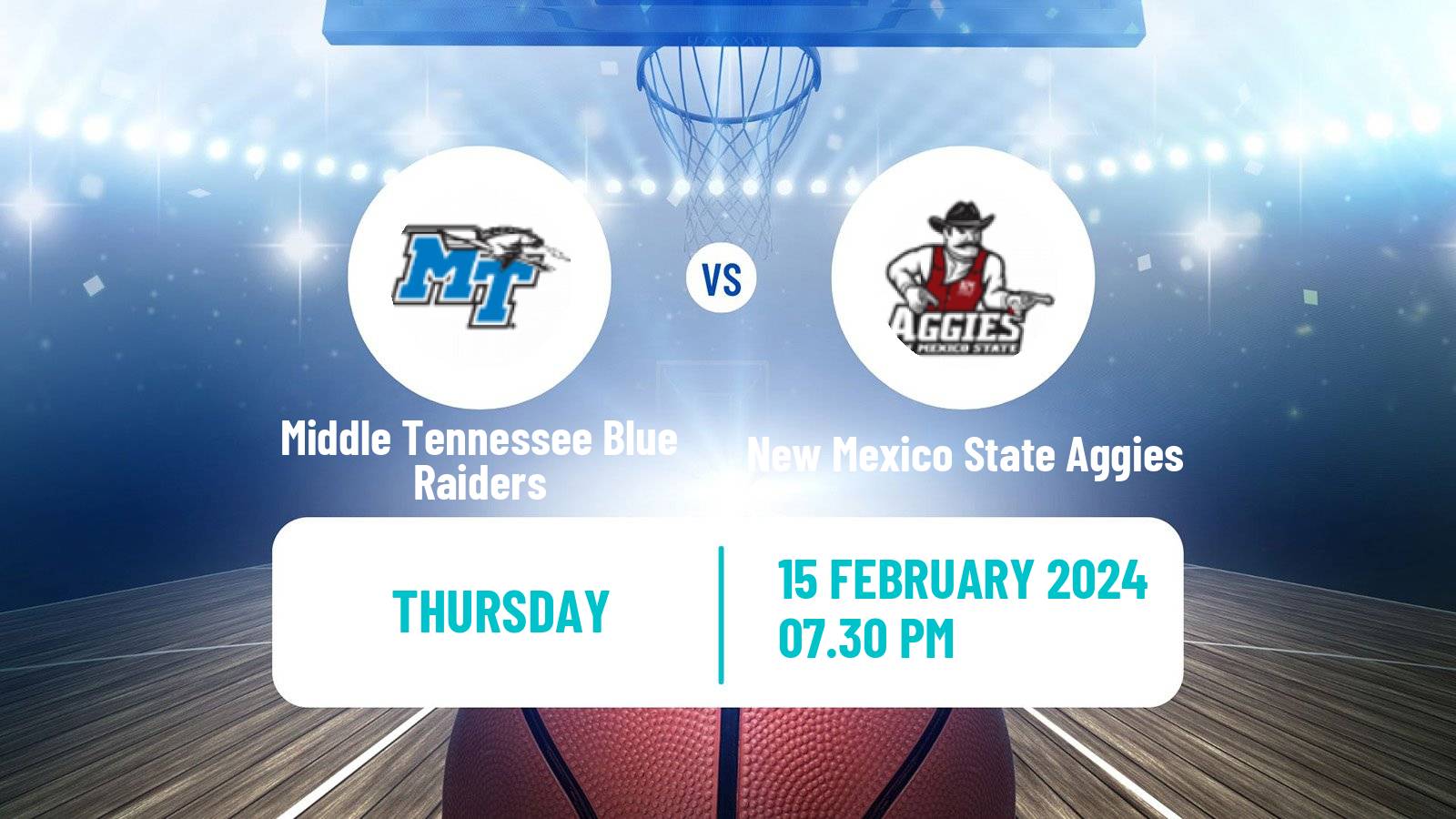 Basketball NCAA College Basketball Middle Tennessee Blue Raiders - New Mexico State Aggies
