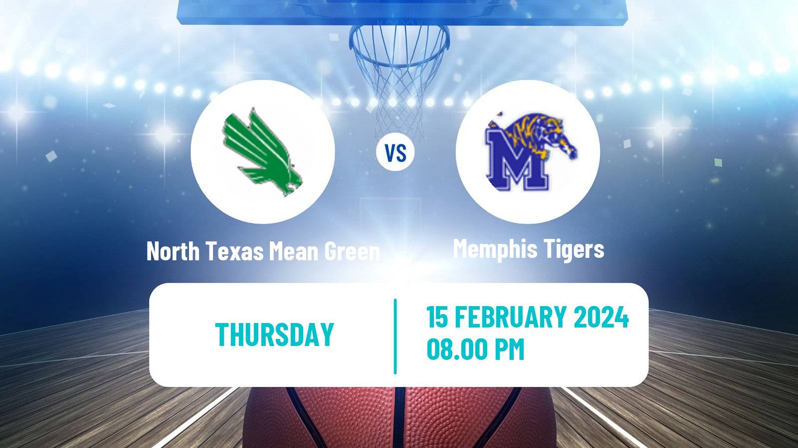 Basketball NCAA College Basketball North Texas Mean Green - Memphis Tigers