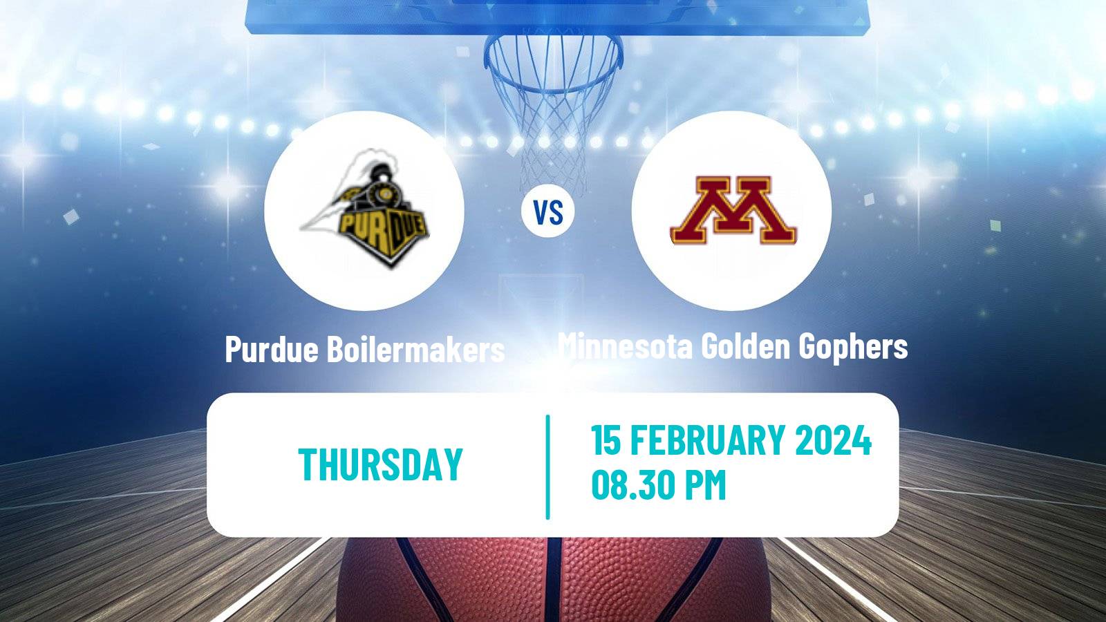 Basketball NCAA College Basketball Purdue Boilermakers - Minnesota Golden Gophers