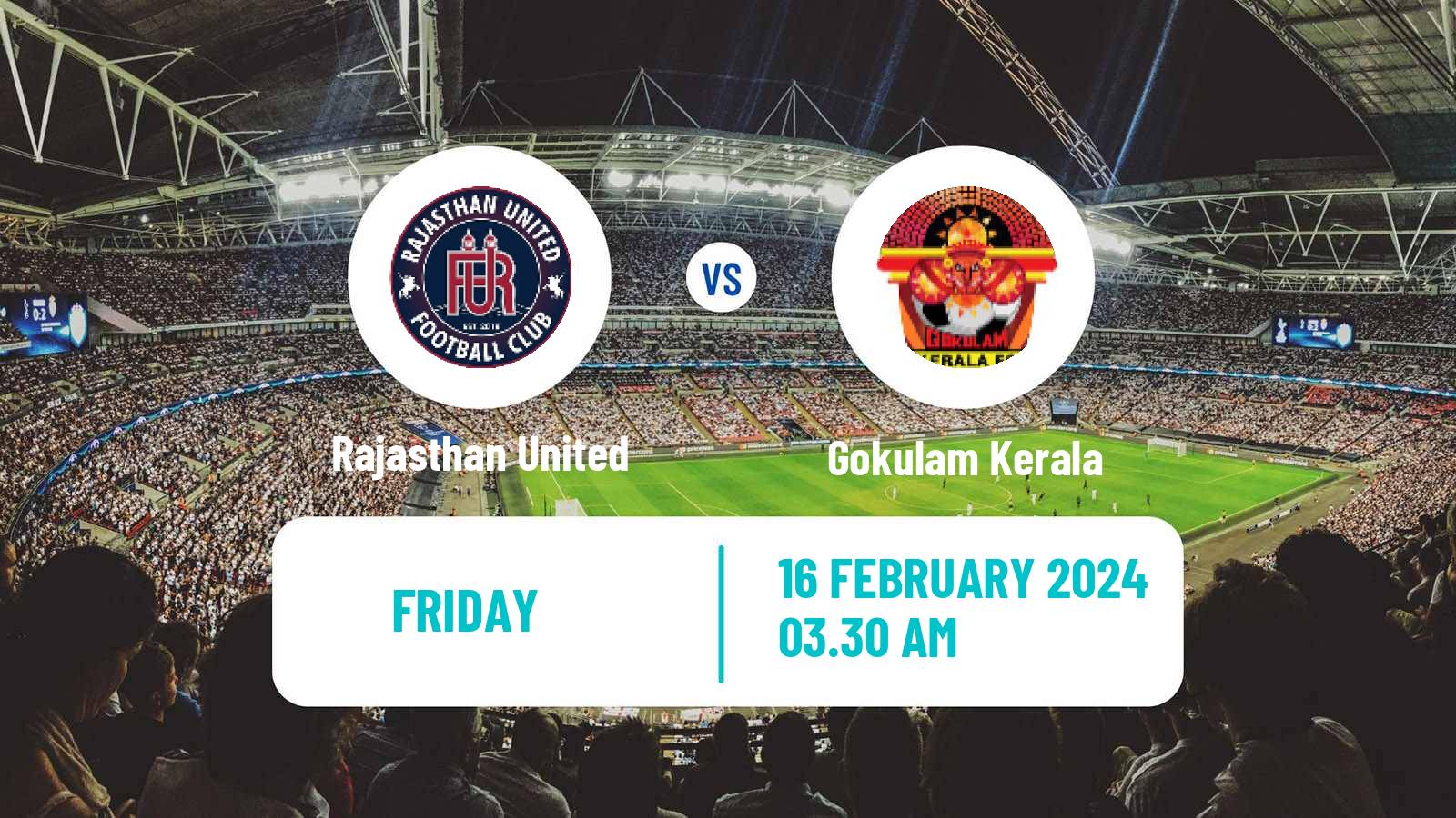 Soccer Indian I-League Rajasthan United - Gokulam Kerala