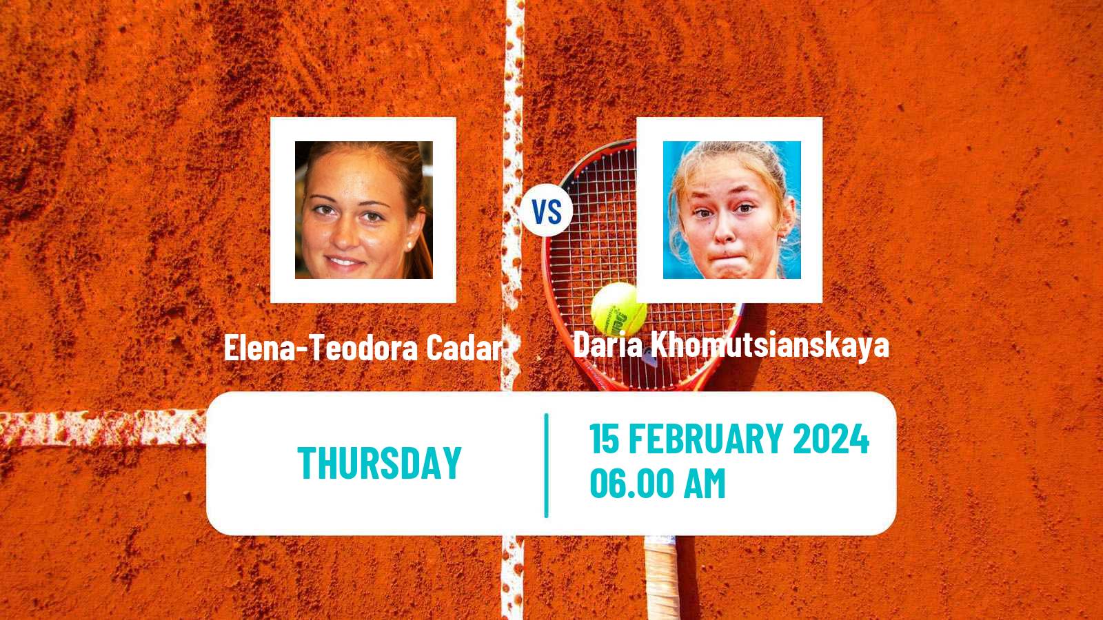 Tennis ITF W15 Sharm Elsheikh 2 Women Elena-Teodora Cadar - Daria Khomutsianskaya
