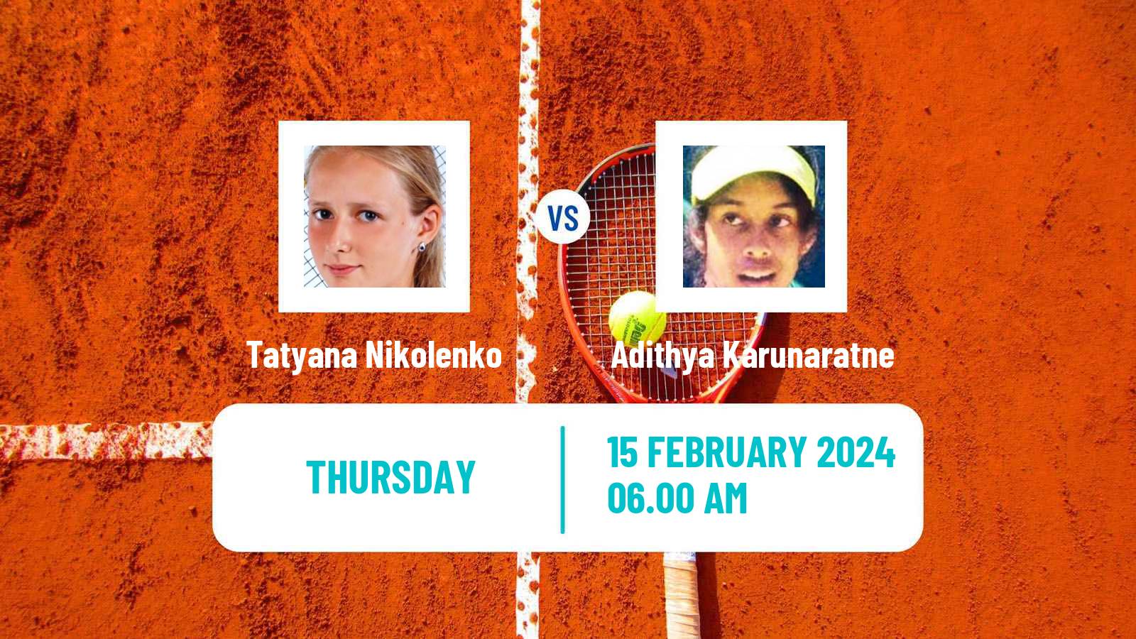 Tennis ITF W15 Sharm Elsheikh 2 Women Tatyana Nikolenko - Adithya Karunaratne
