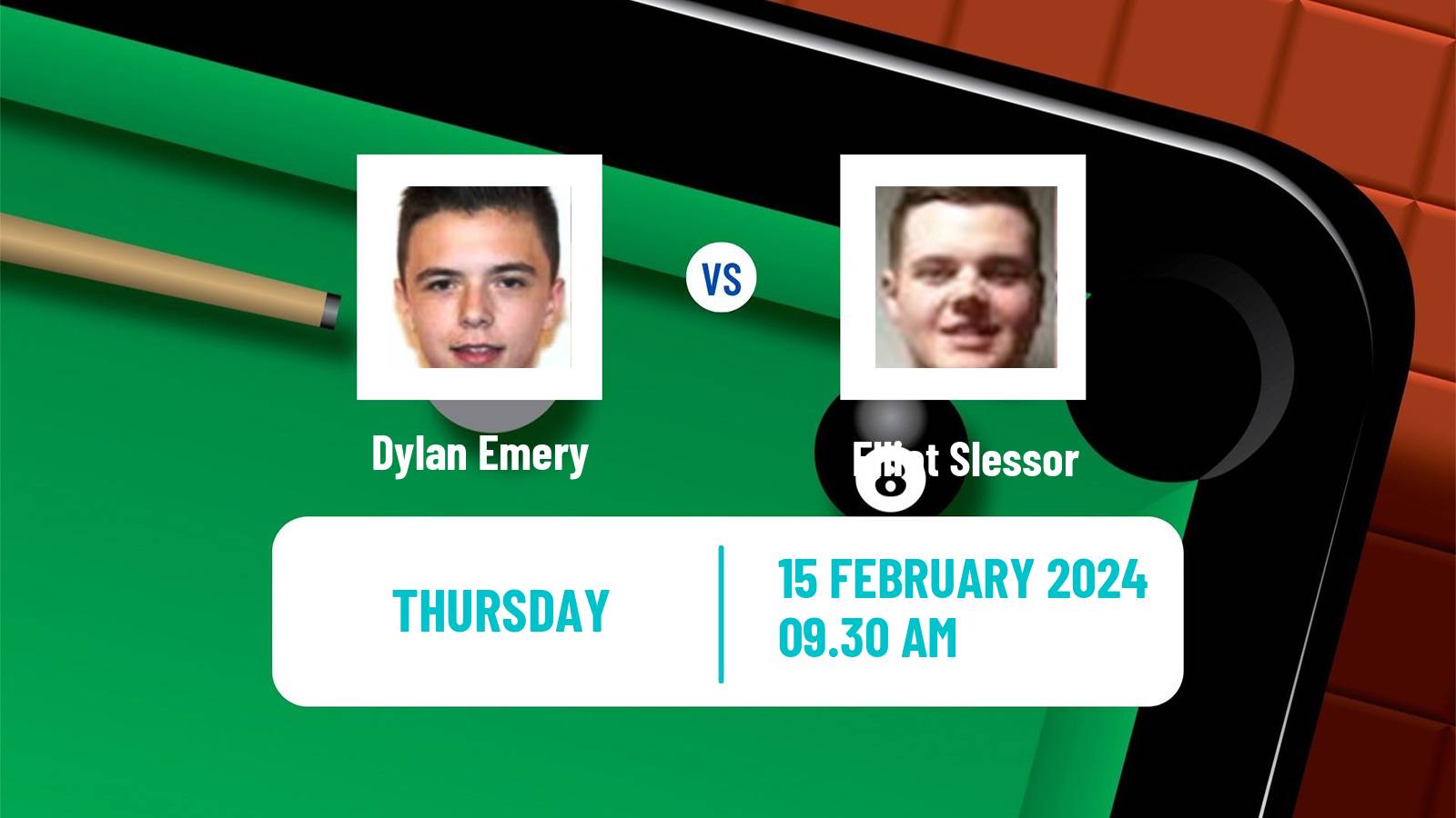 Snooker Welsh Open Dylan Emery - Elliot Slessor
