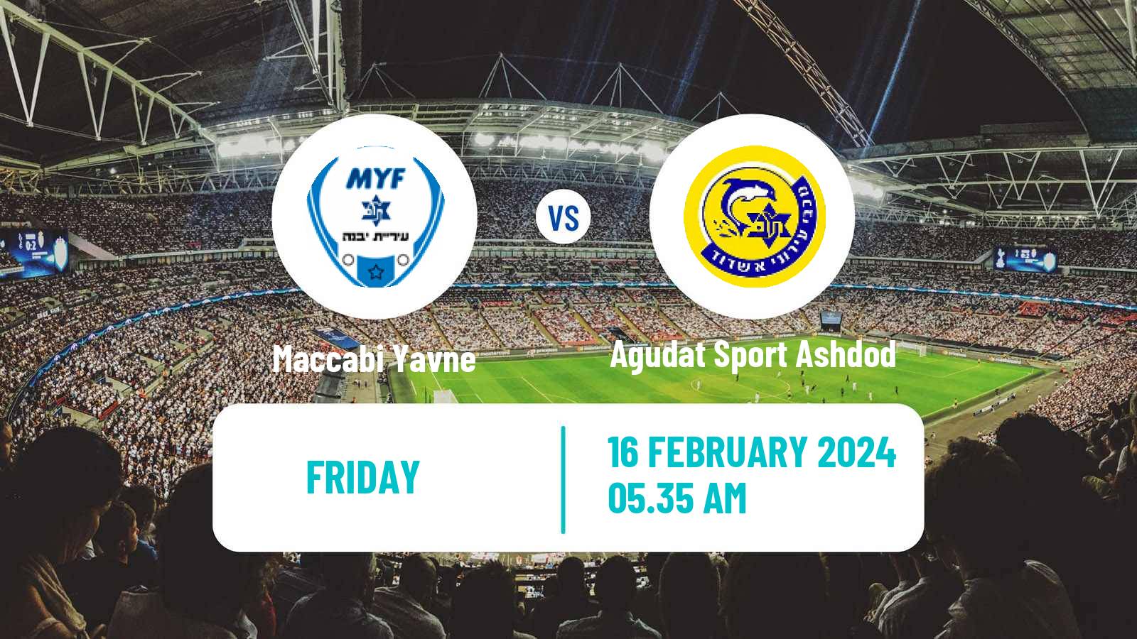 Soccer Israeli Liga Alef South Maccabi Yavne - Agudat Sport Ashdod