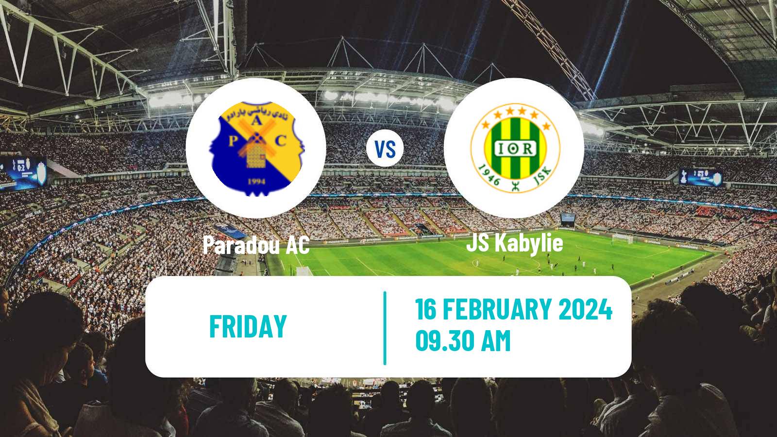 Soccer Algerian Ligue 1 Paradou - Kabylie