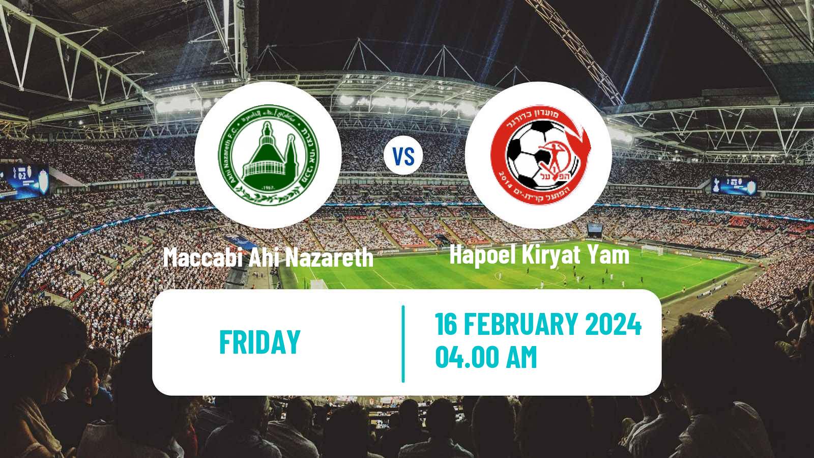 Soccer Israeli Liga Alef North Maccabi Ahi Nazareth - Hapoel Kiryat Yam