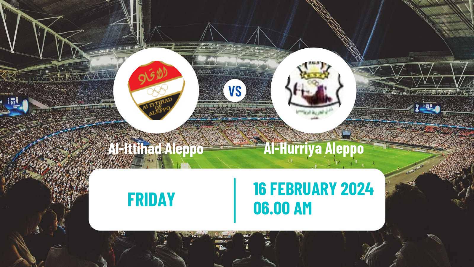 Soccer Syrian Premier League Al-Ittihad Aleppo - Al-Hurriya Aleppo