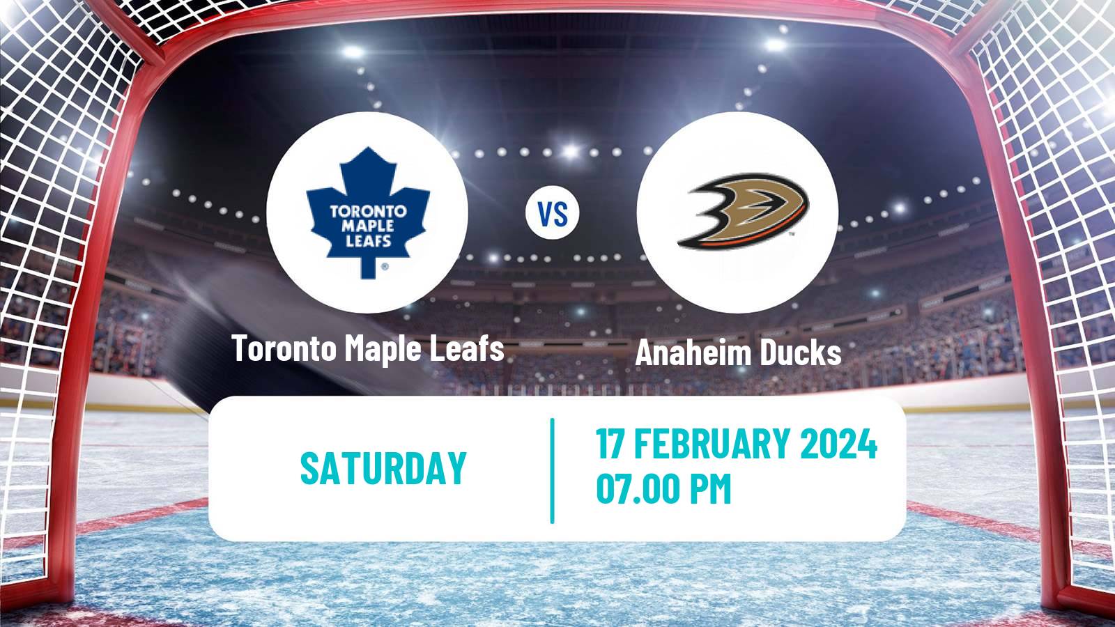 Hockey NHL Toronto Maple Leafs - Anaheim Ducks