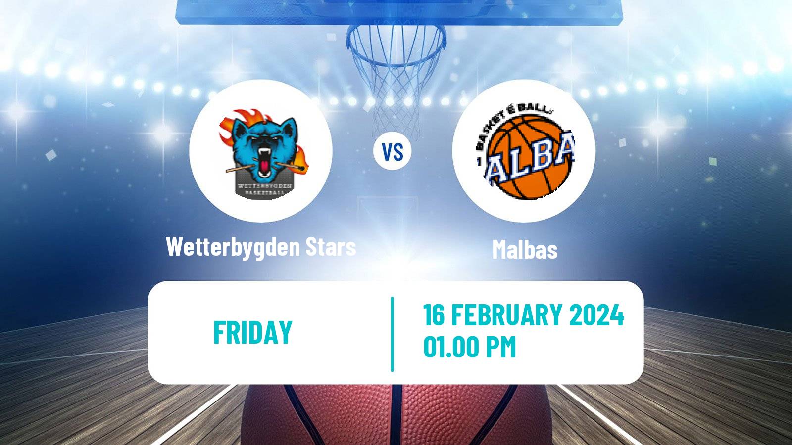 Basketball Swedish Superettan Basketball Wetterbygden Stars - Malbas