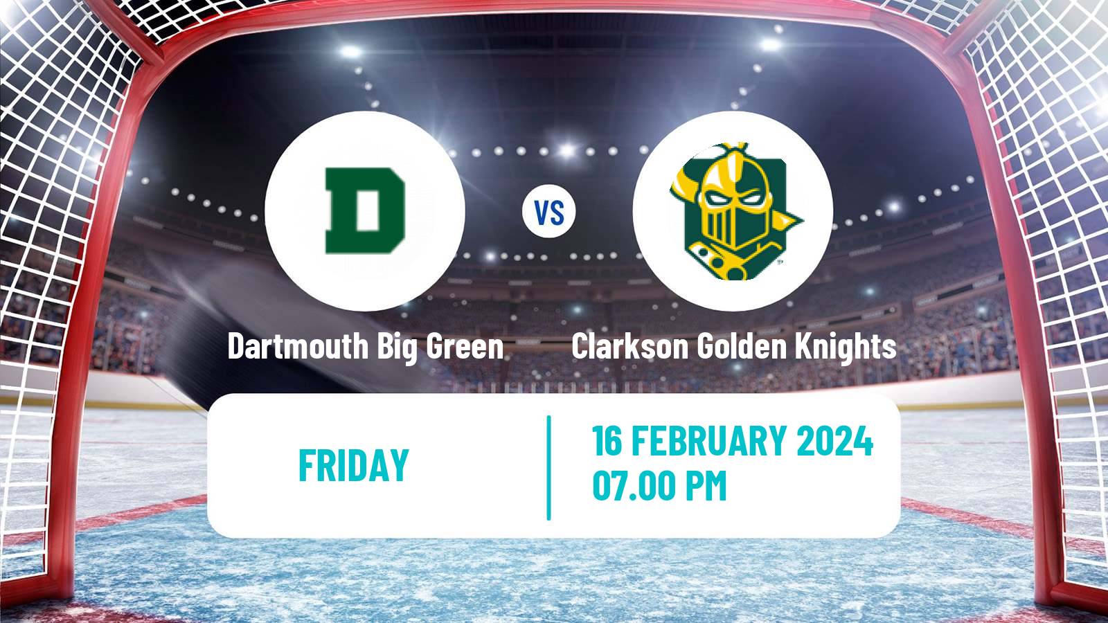 Hockey NCAA Hockey Dartmouth Big Green - Clarkson Golden Knights
