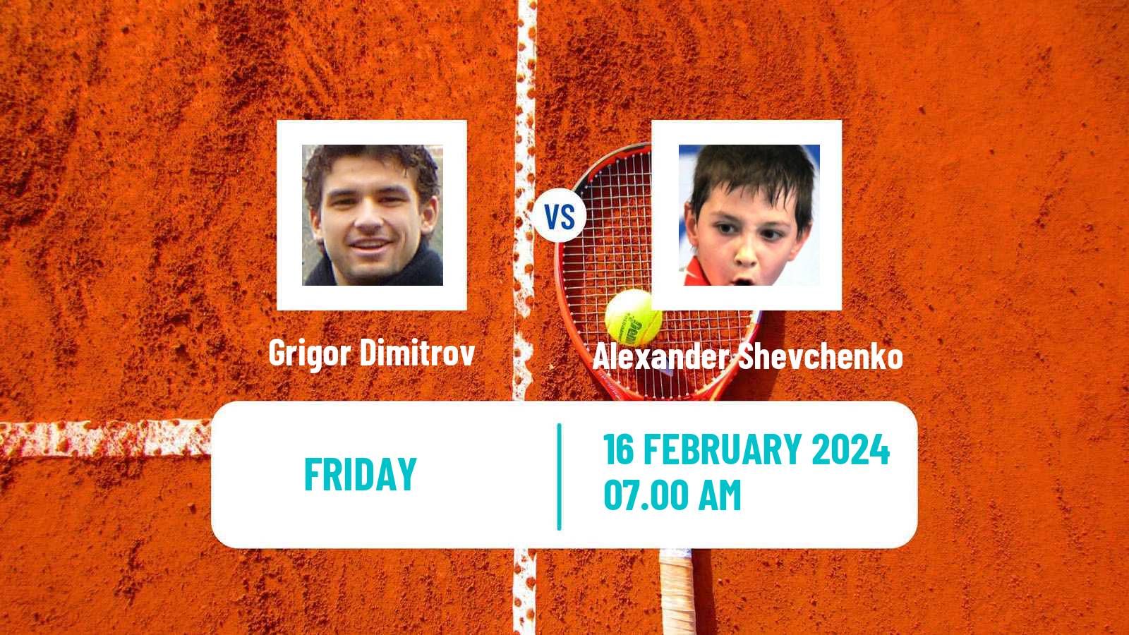 Tennis ATP Rotterdam Grigor Dimitrov - Alexander Shevchenko