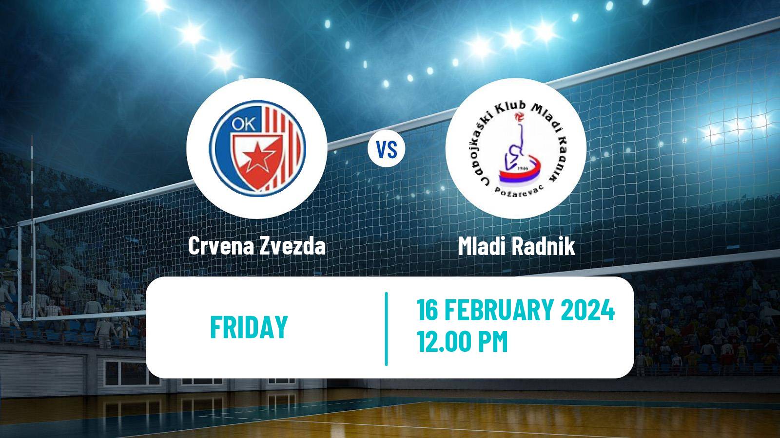 Volleyball Serbian Liga Volleyball Crvena Zvezda - Mladi Radnik