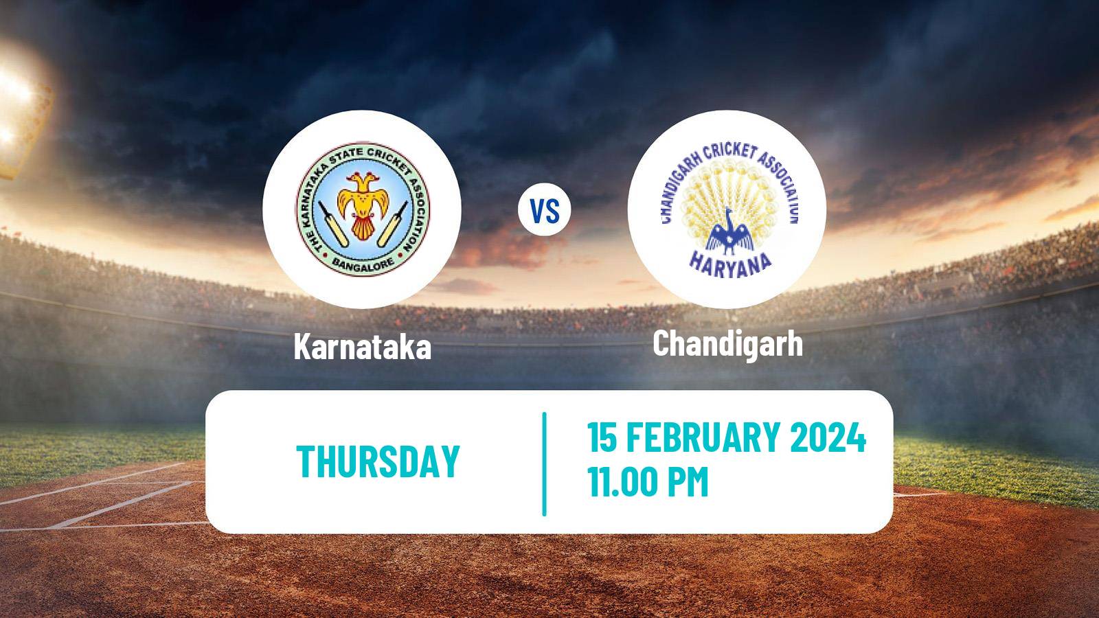 Cricket Ranji Trophy Karnataka - Chandigarh