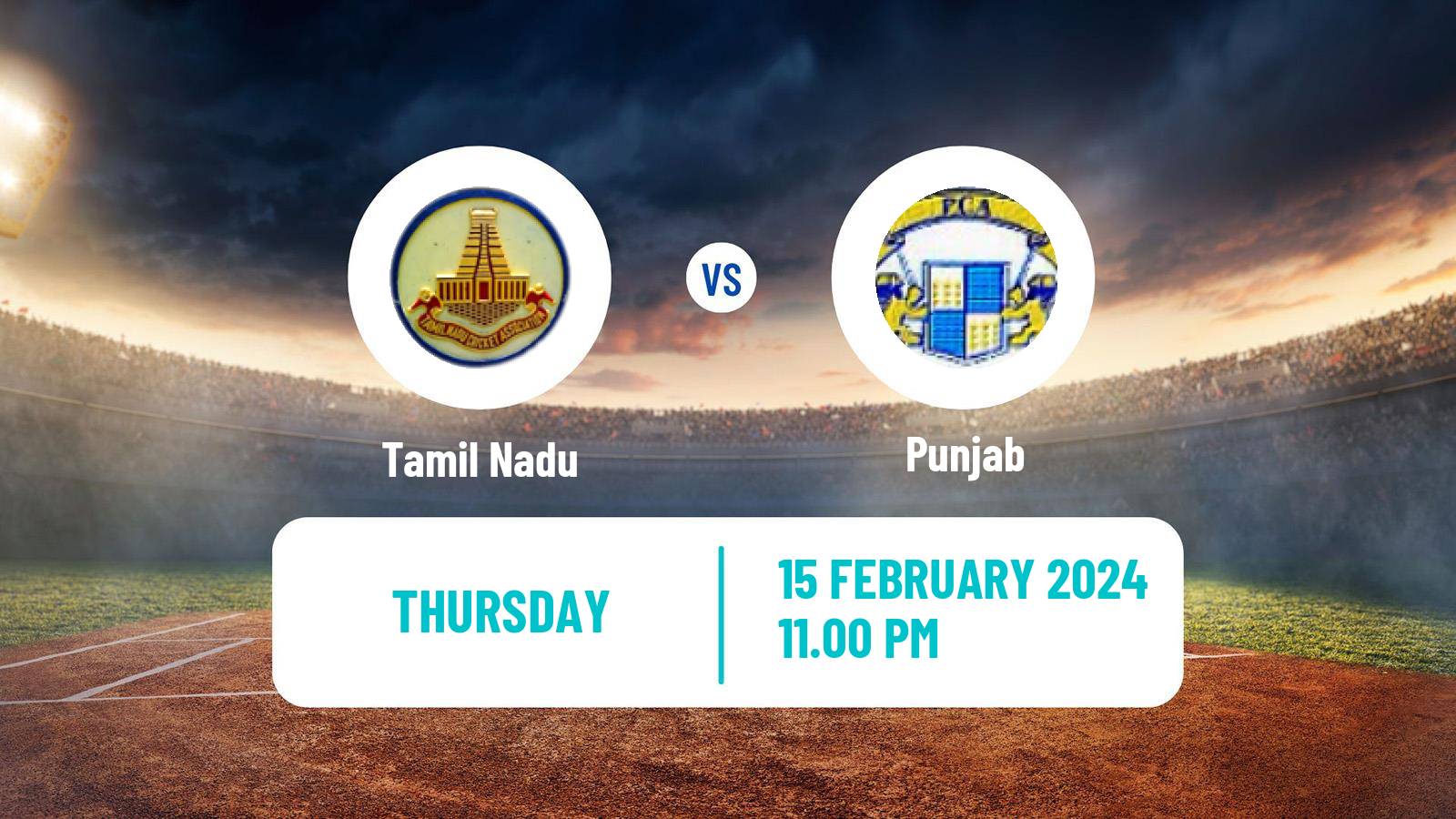 Cricket Ranji Trophy Tamil Nadu - Punjab