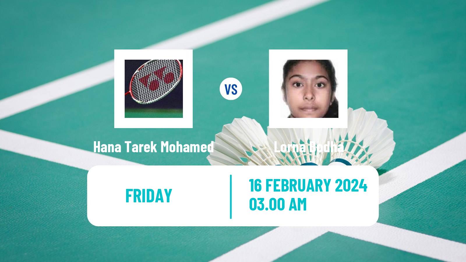 Badminton BWF Africa Championships Women Hana Tarek Mohamed - Lorna Bodha